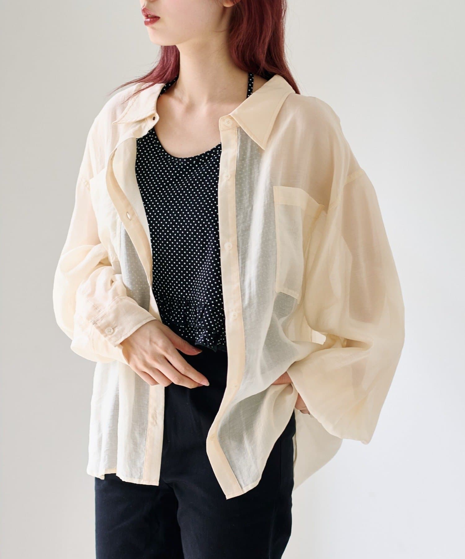 Kastane(カスタネ) 【S.Mサイズ展開】シアーベーシックシャツ