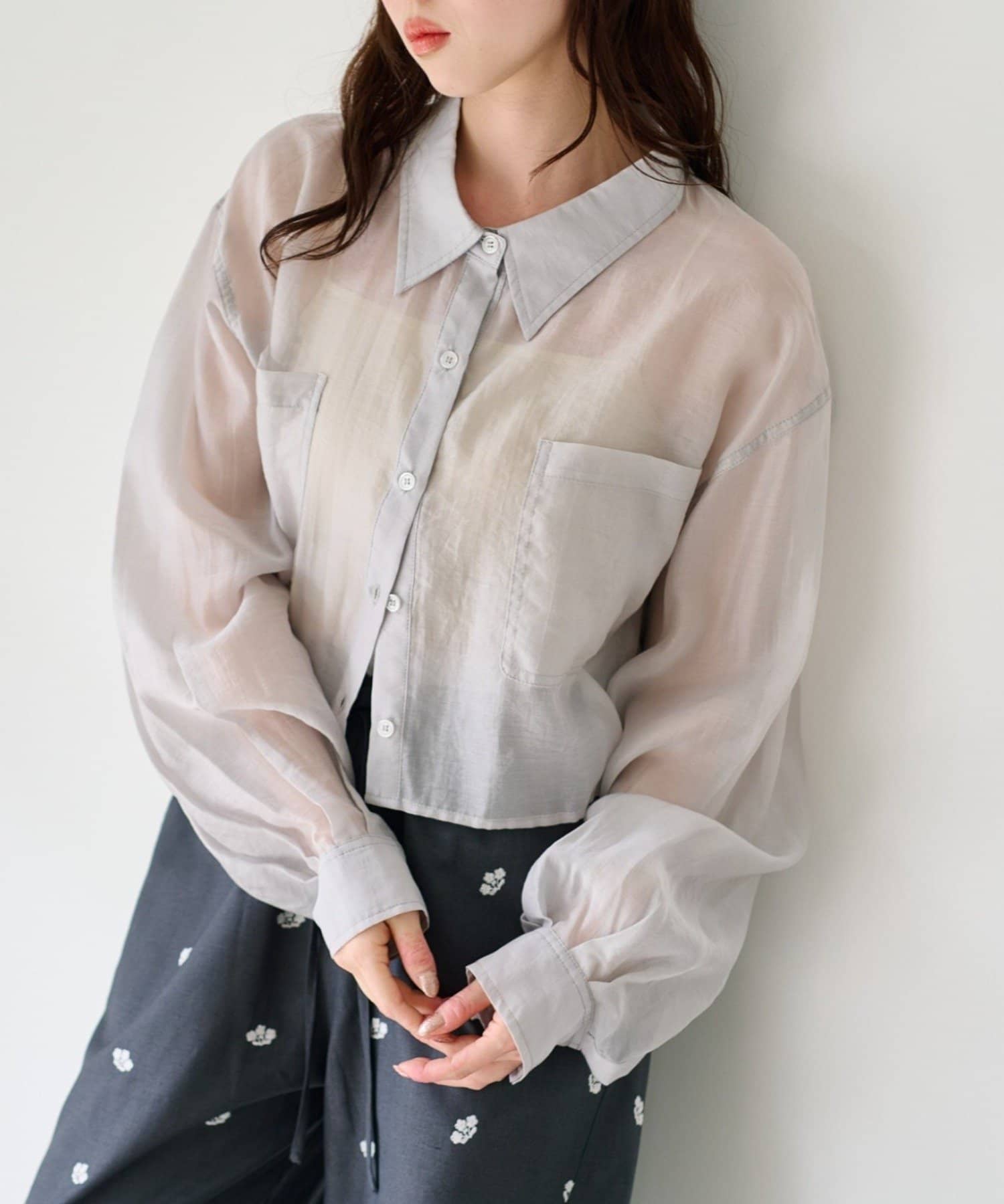 Kastane(カスタネ) 【S.Mサイズ展開】シアーベーシックシャツ