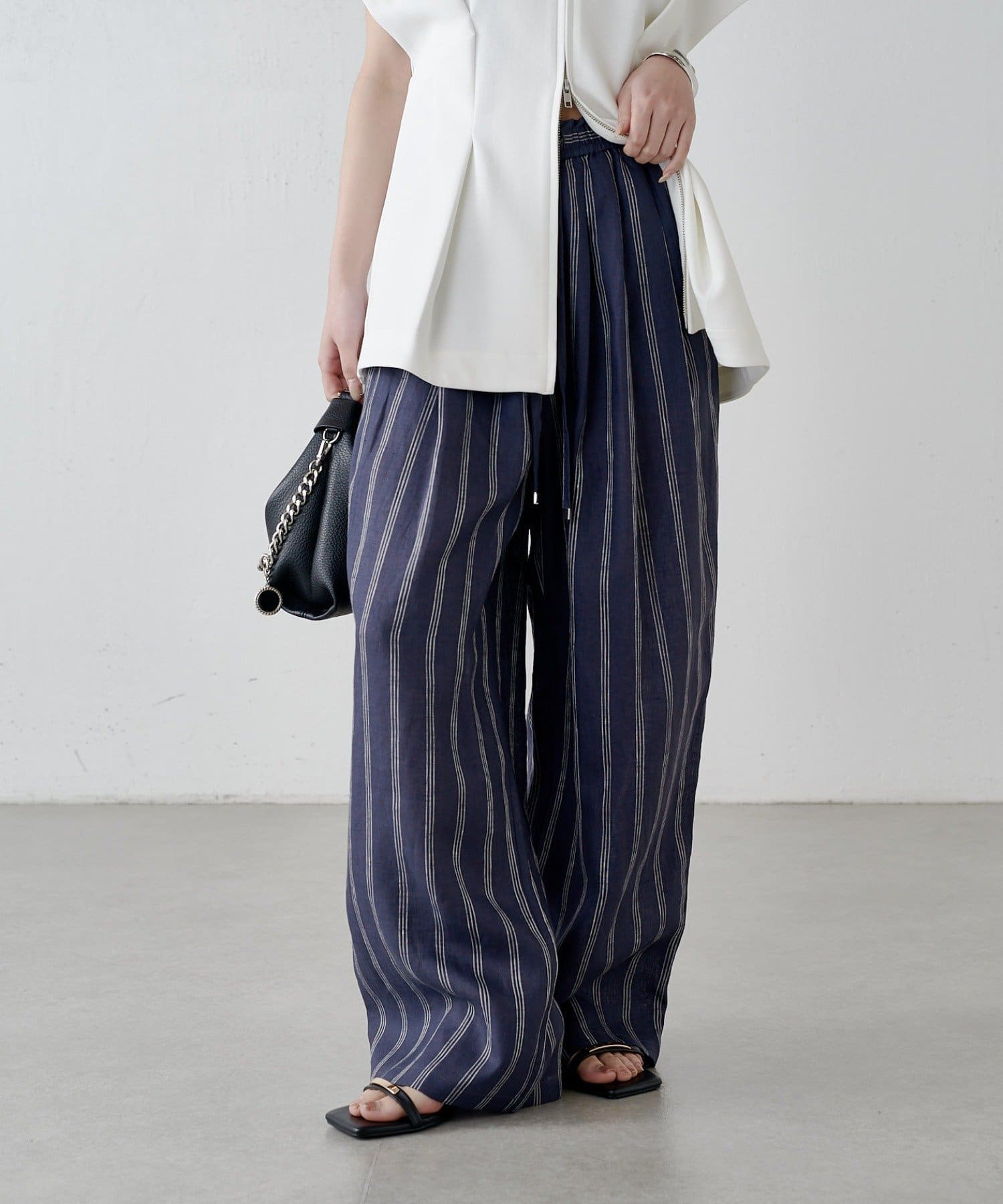 Lui's(ルイス) ストライプリネンイージーパンツ