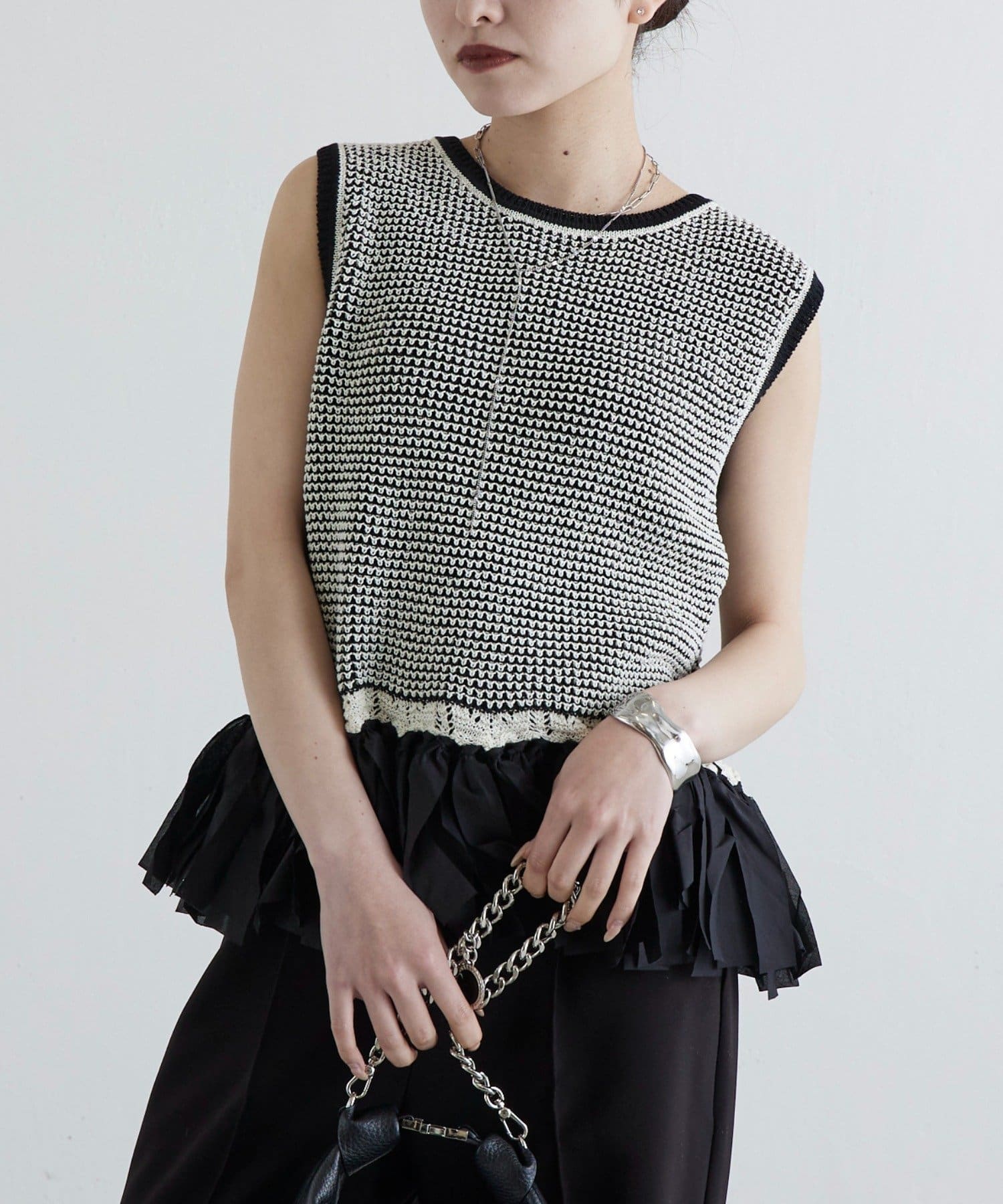 Lui's(ルイス) フリンジジャガードニット