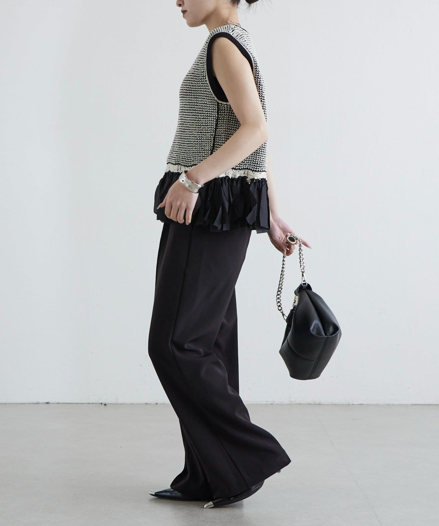 Lui's(ルイス) フリンジジャガードニット