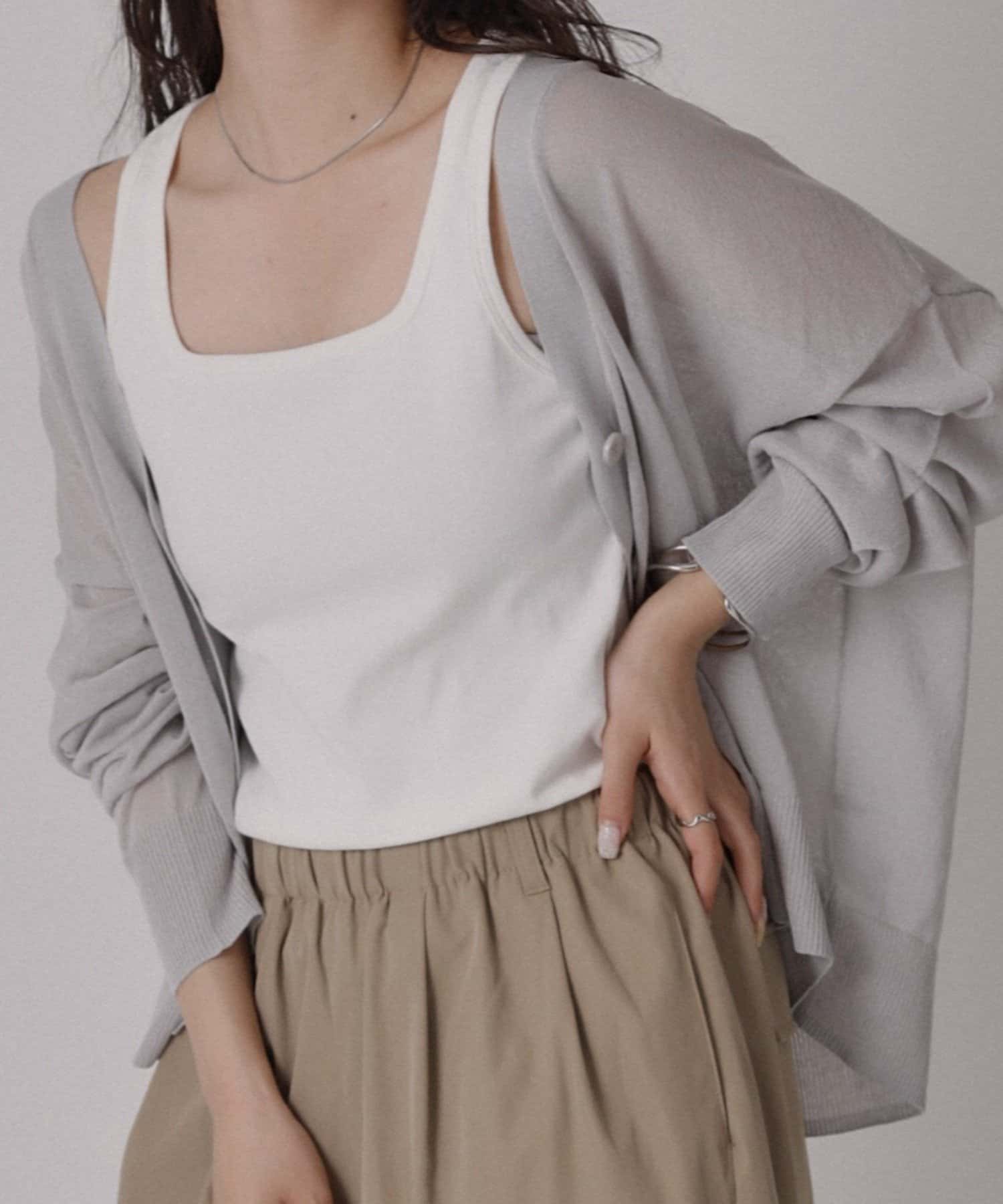 COLONY 2139(コロニー トゥーワンスリーナイン) 多機能テレコスクエアネックタンクトップ