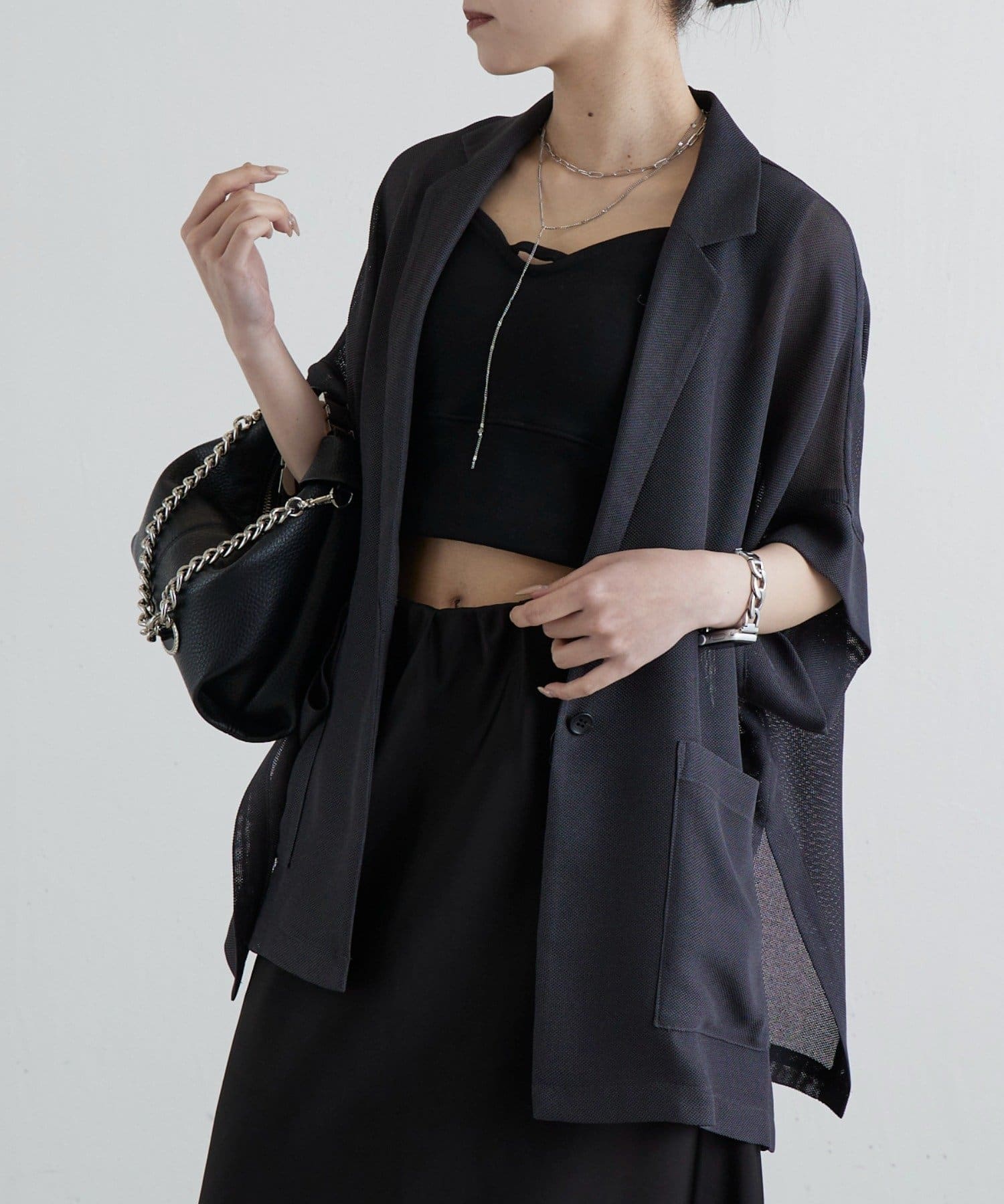 Lui's(ルイス) メッシュ半袖スリットジャケット