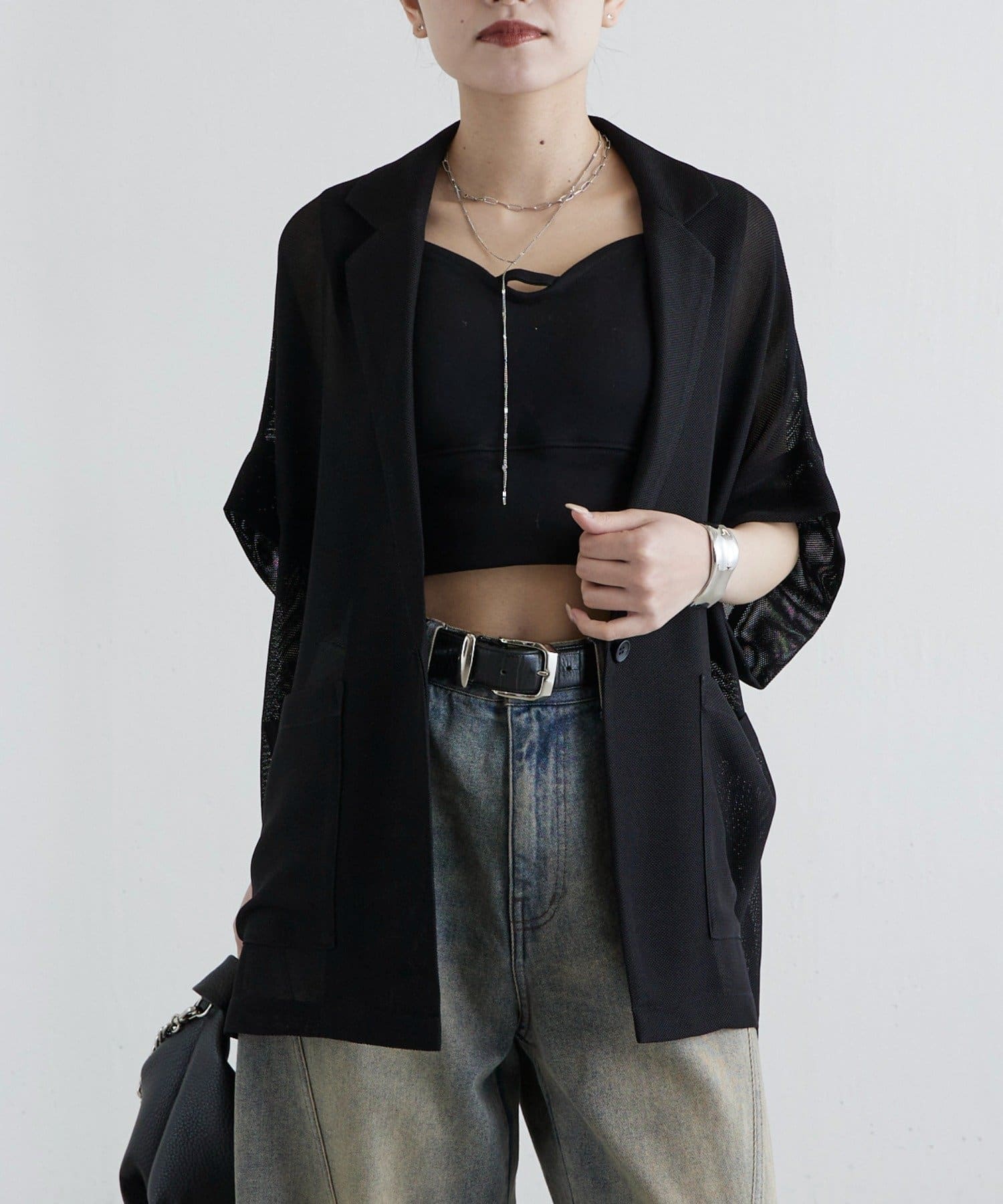 Lui's(ルイス) メッシュ半袖スリットジャケット