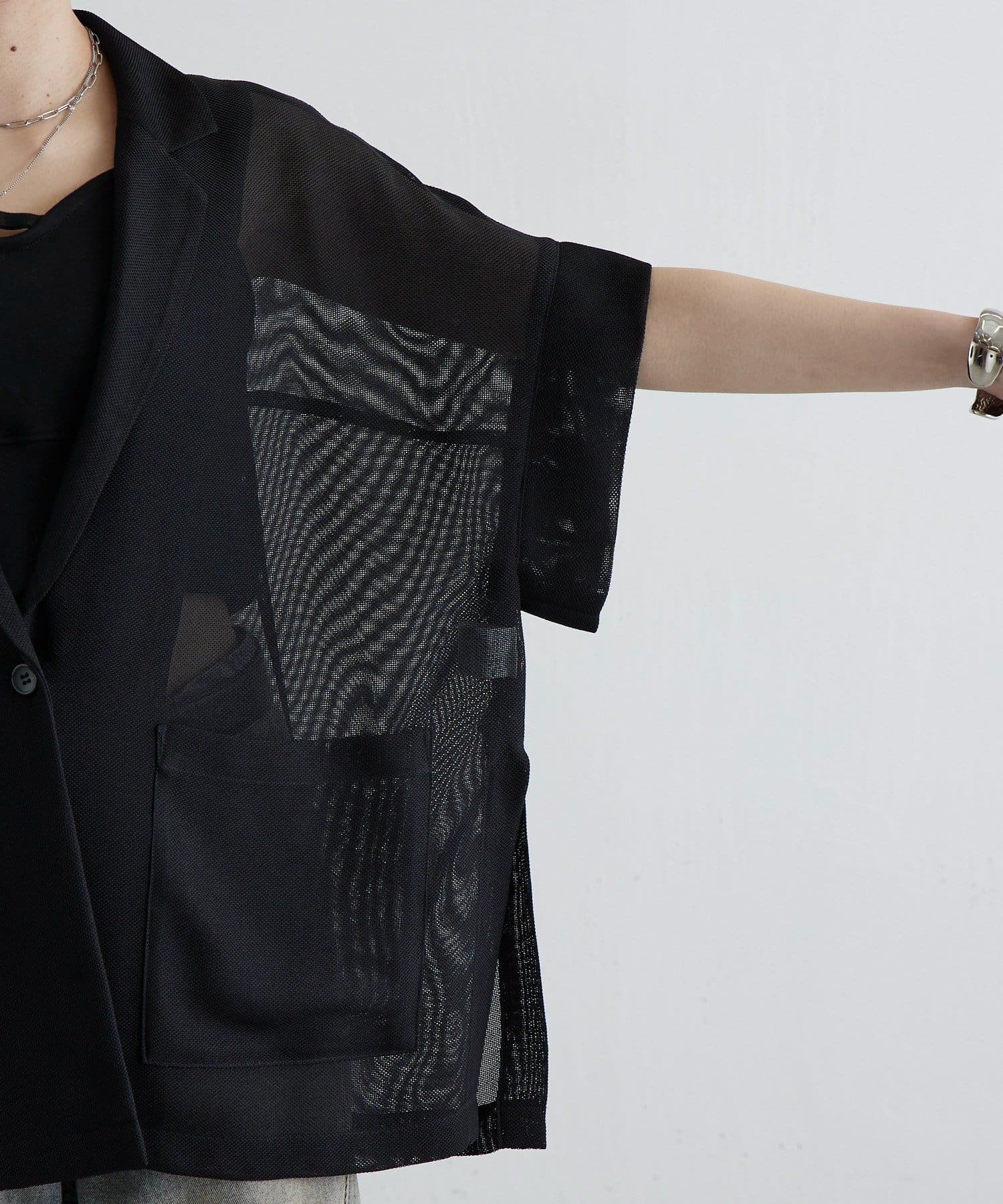 Lui's(ルイス) 【miuセレクト】メッシュ半袖スリットジャケット