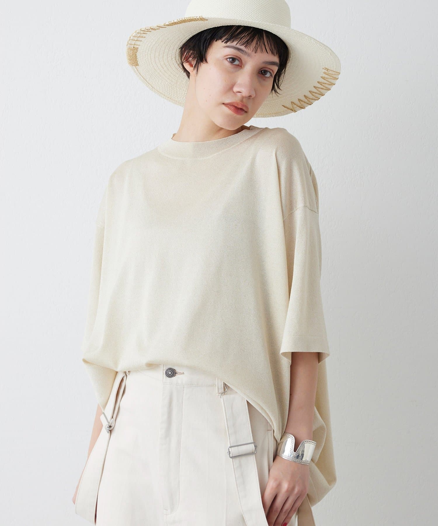 Whim Gazette(ウィム ガゼット) ラメニットTEE