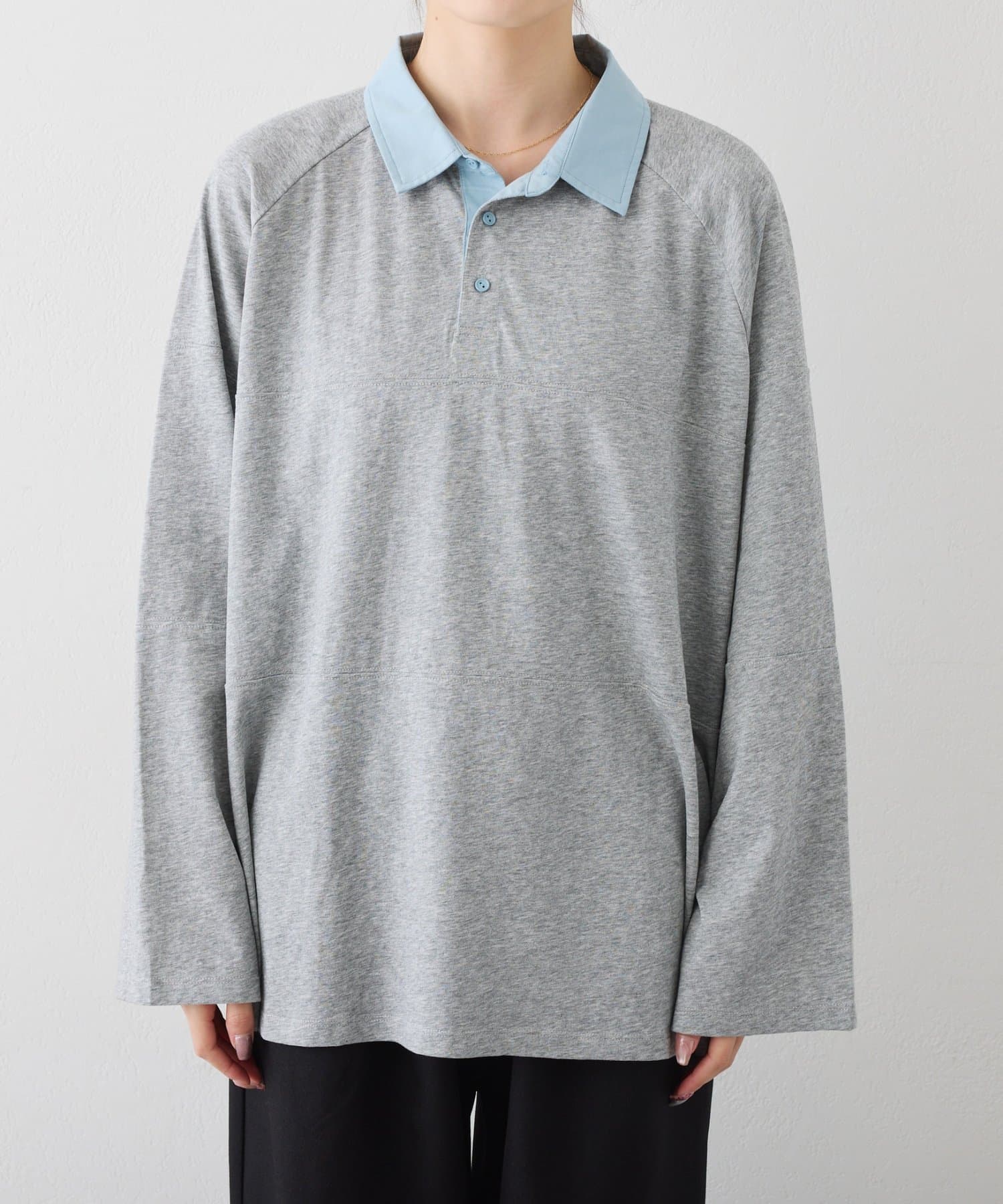 CIAOPANIC TYPY(チャオパニックティピー) W【WEB限定】襟配色カラーシアースラブワイドラガーロンTee