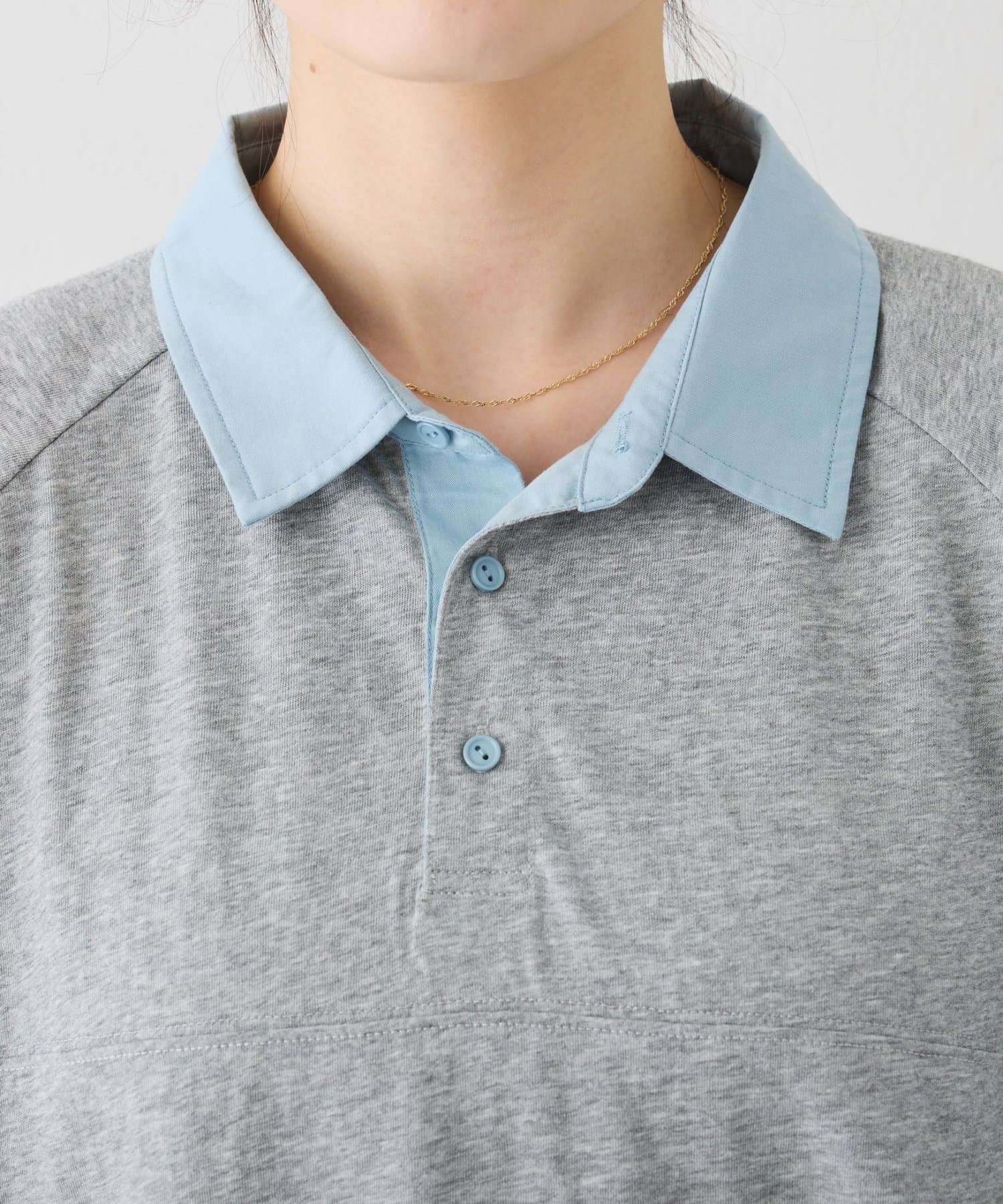 CIAOPANIC TYPY(チャオパニックティピー) W【WEB限定】襟配色カラーシアースラブワイドラガーロンTee