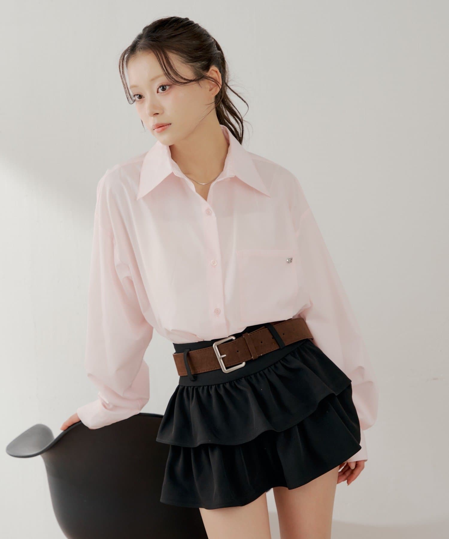 Chico(チコ) 【3/12(木) 0:00～予約開始】ベルト付ローウエストティアードスカート