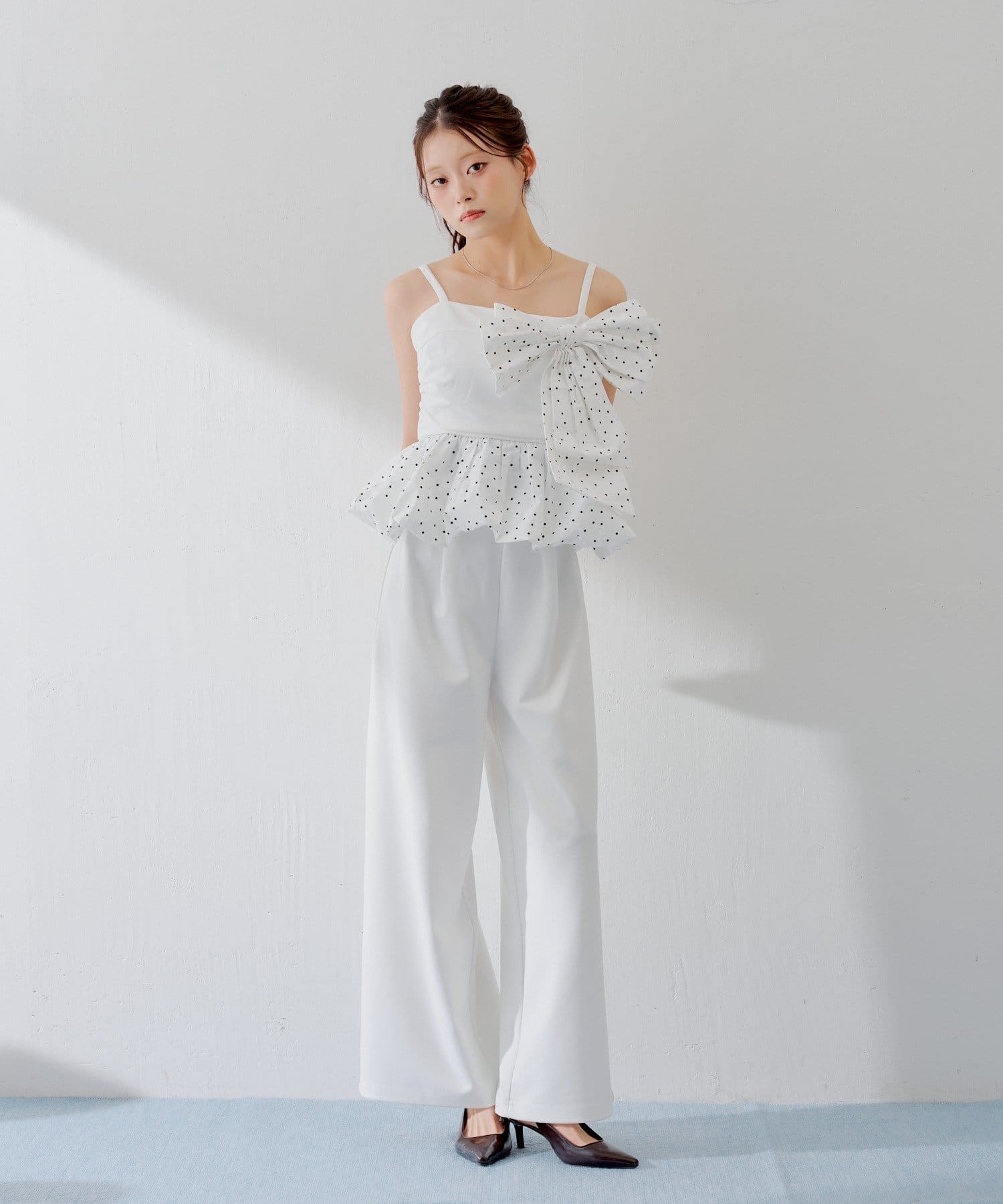 Chico(チコ) 【SALON by Chico】マルチway / ビッグリボンバルーンペプラムコンビネゾン