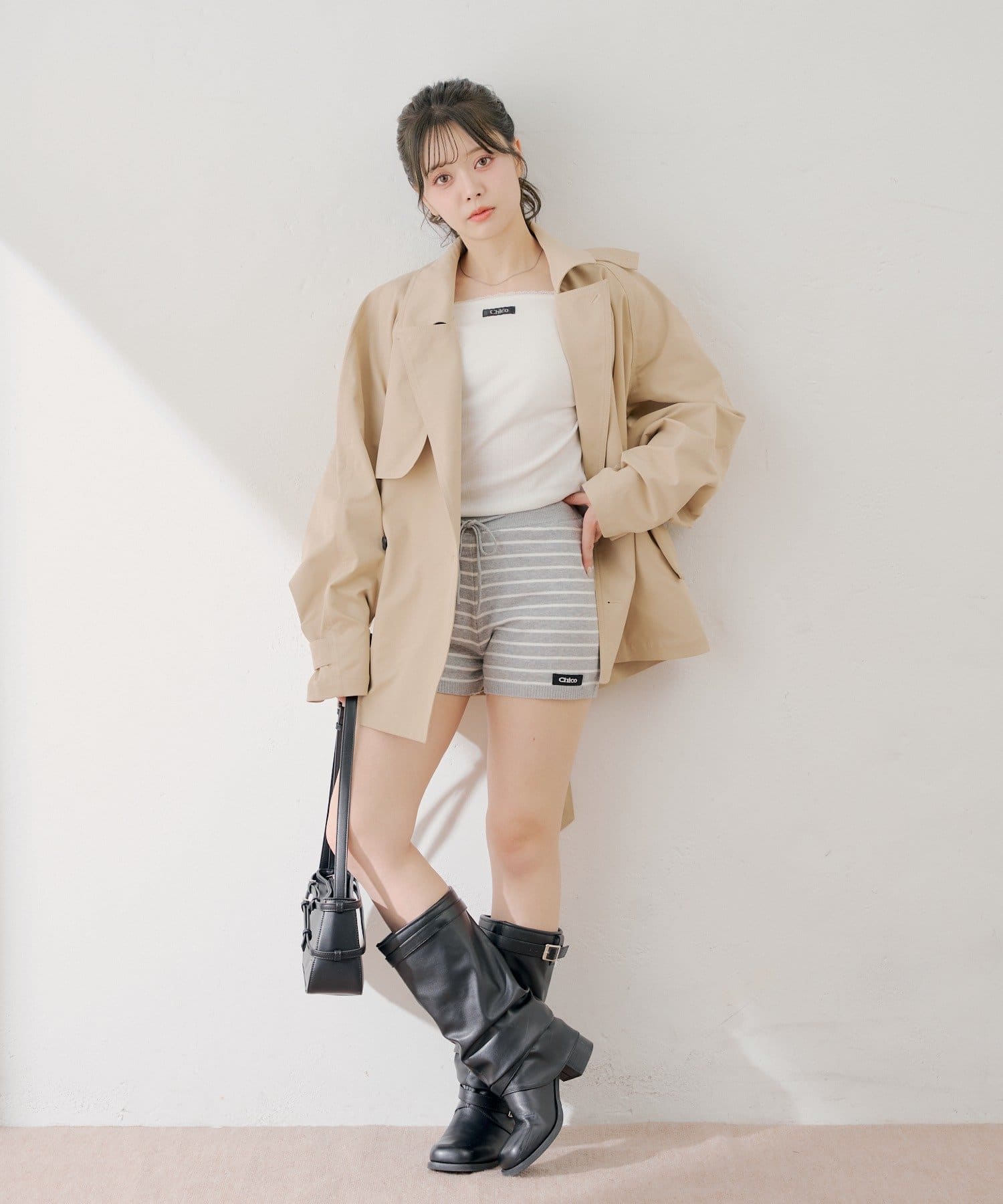 Chico(チコ) 【3/12(木) 0:00～予約開始】コンパクトボーダーショートパンツ