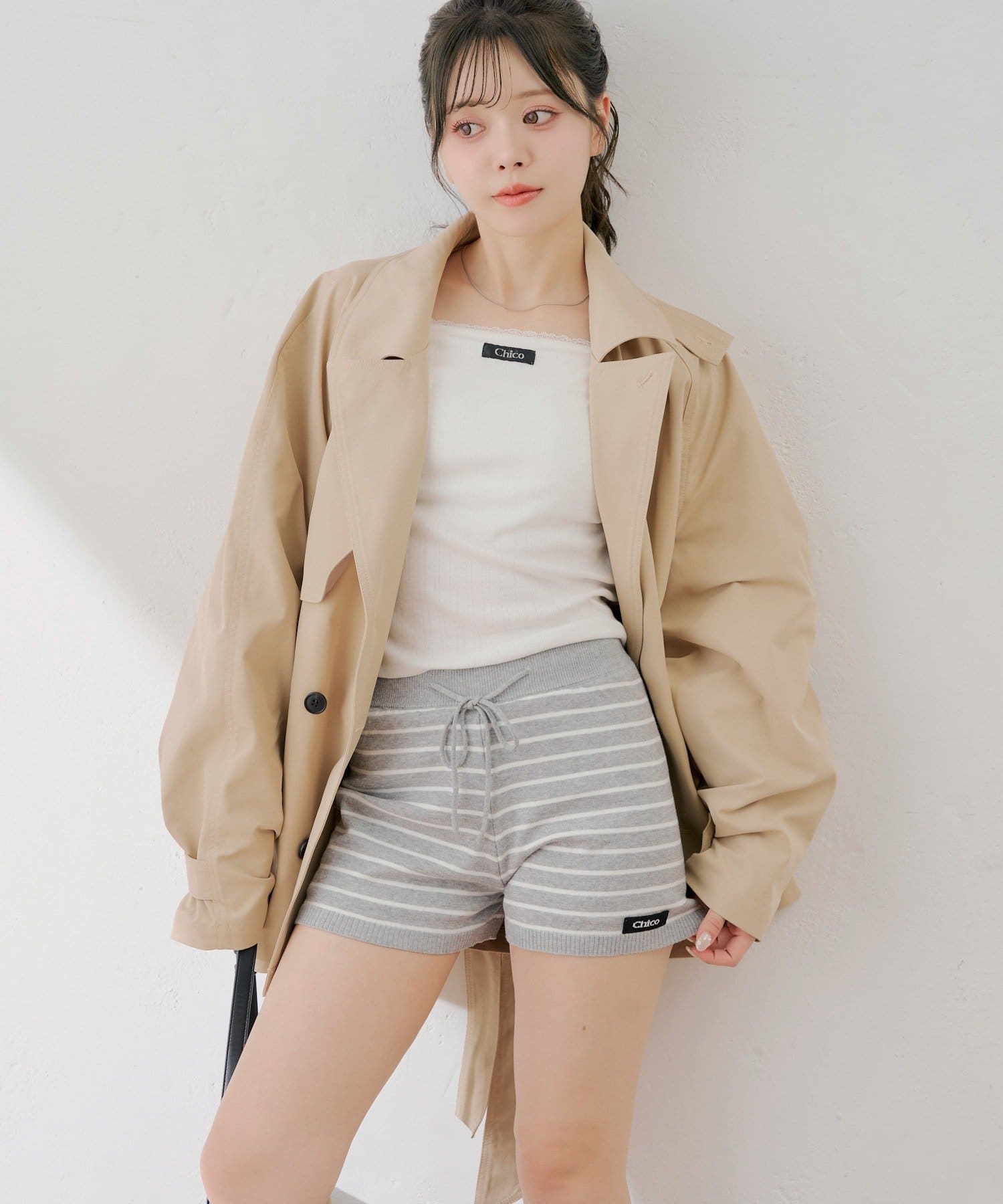 Chico(チコ) 【3/12(木) 0:00～予約開始】コンパクトボーダーショートパンツ
