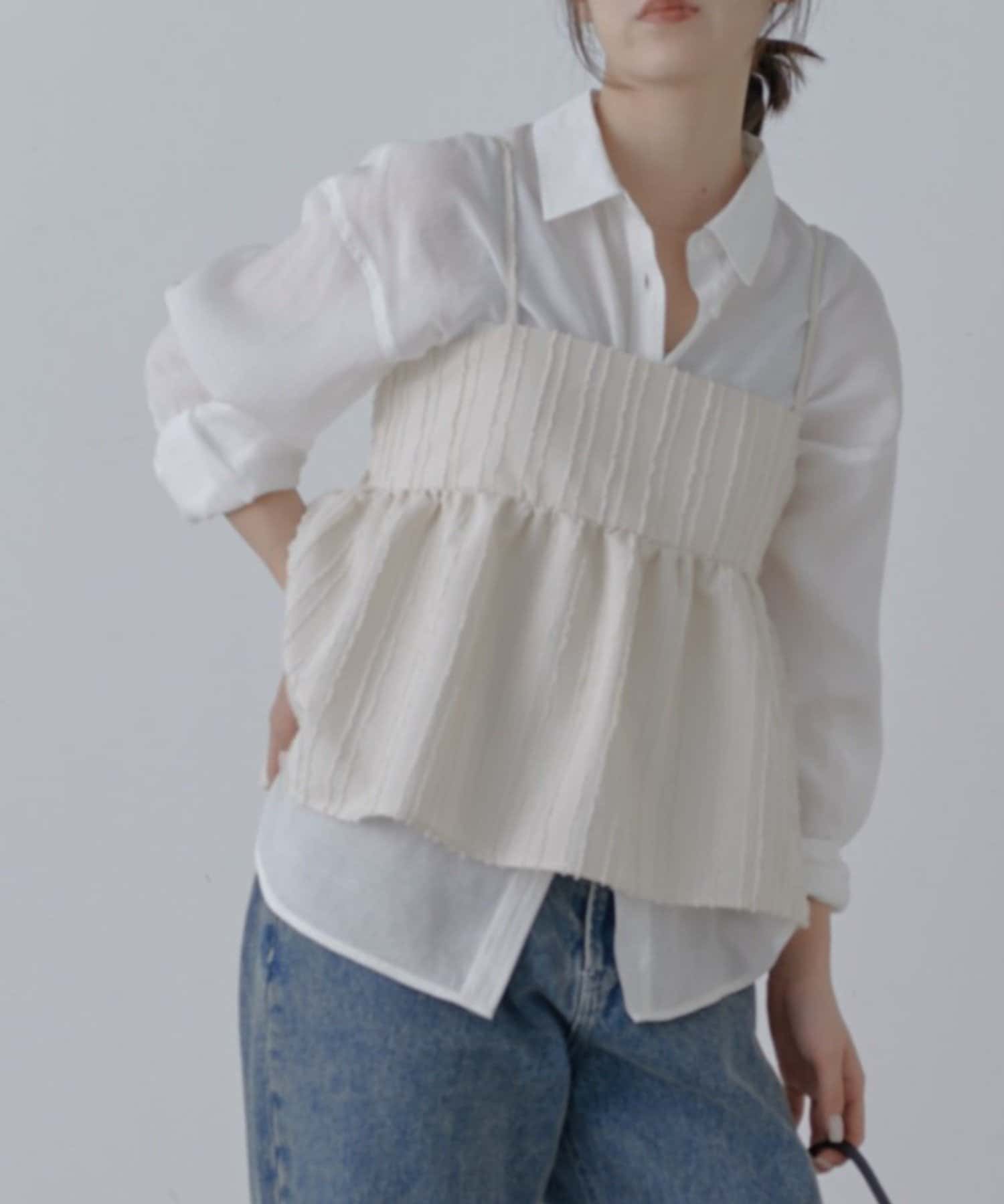 COLONY 2139(コロニー トゥーワンスリーナイン) 【セットアップ対応】フリンジストライプジャガードキャミビスチェ