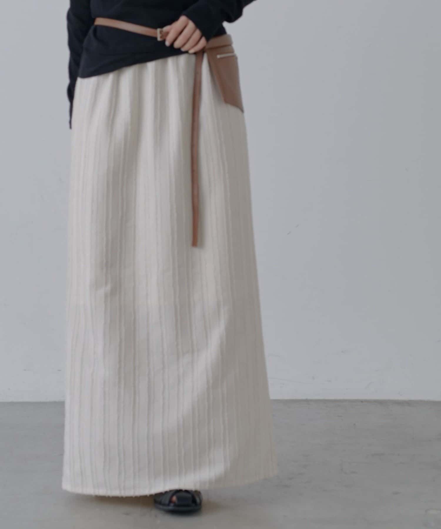 COLONY 2139(コロニー トゥーワンスリーナイン) 【セットアップ対応】フリンジストライプジャガードナロースカート