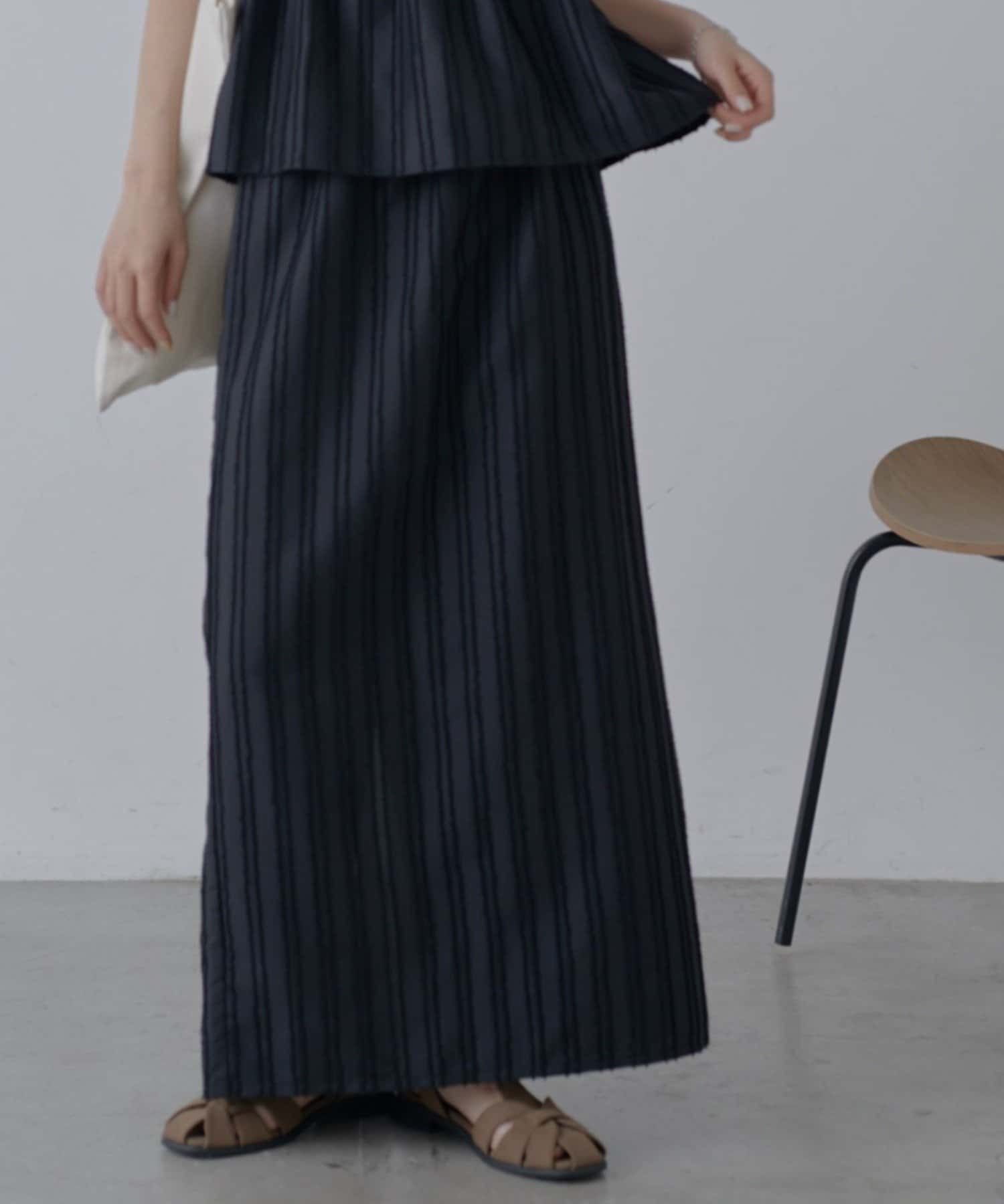 COLONY 2139(コロニー トゥーワンスリーナイン) 【セットアップ対応】フリンジストライプジャガードナロースカート