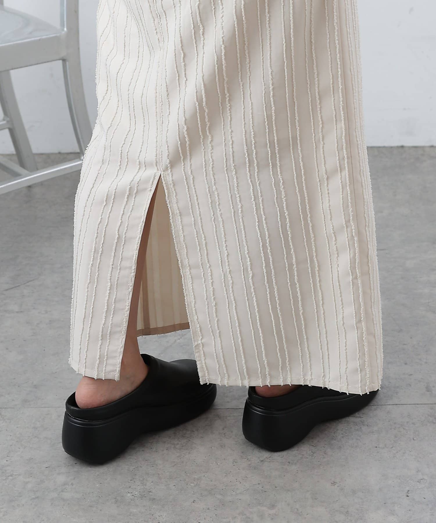 COLONY 2139(コロニー トゥーワンスリーナイン) 【セットアップ対応】フリンジストライプジャガードナロースカート