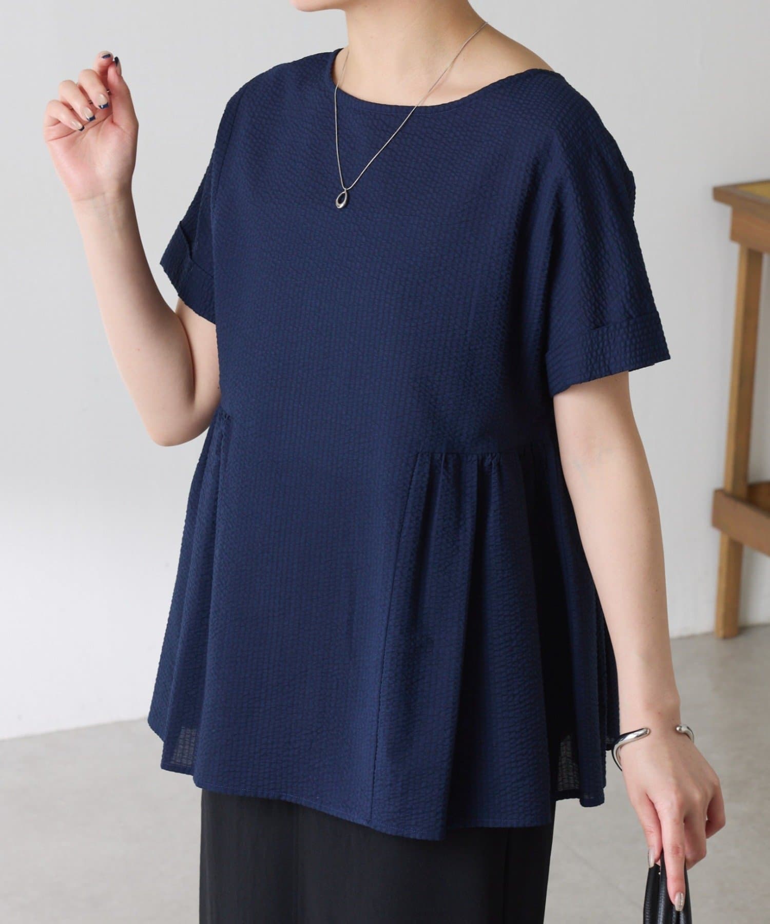 COLLAGE GALLARDAGALANTE(コラージュ ガリャルダガランテ) 【リバイバル/体型カバー】3WAYサッカーブラウス