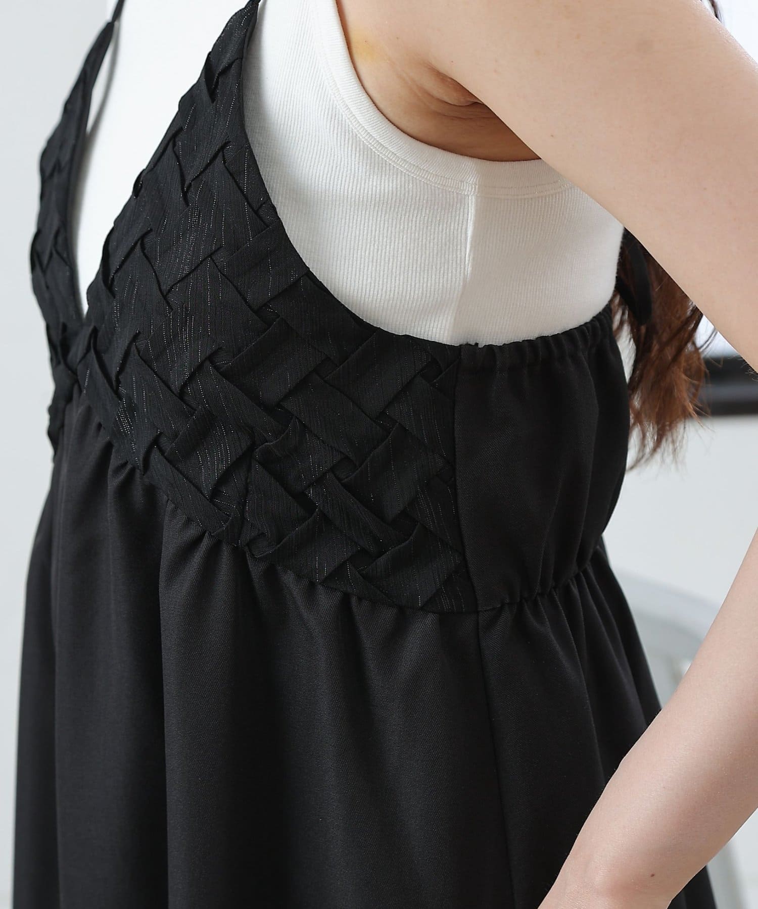 COLONY 2139(コロニー トゥーワンスリーナイン) 異素材ドッキングキャミワンピース