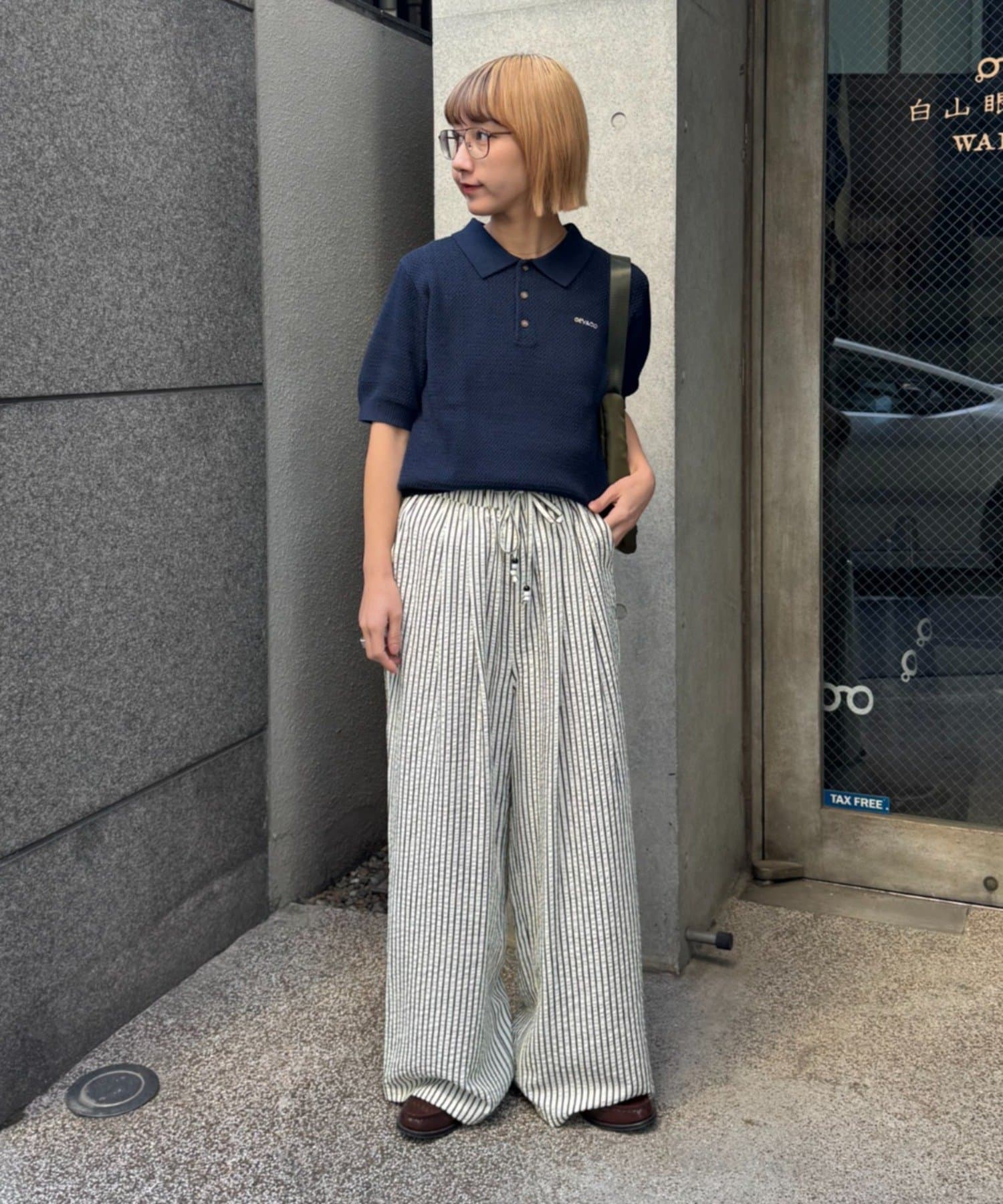 CIAOPANIC TYPY(チャオパニックティピー) 【UNISEX】【プラスサイズあり】ストライプシアサッカーイージーパンツ