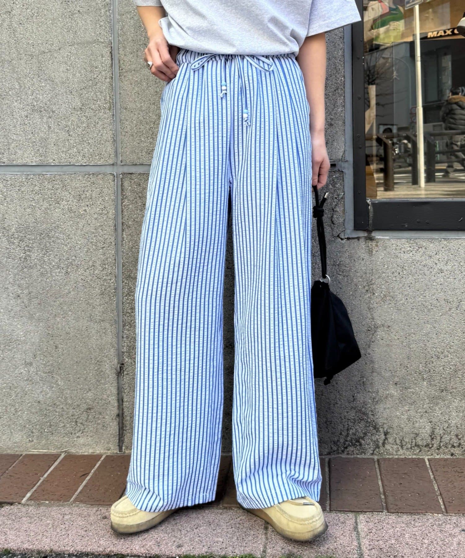 CIAOPANIC TYPY(チャオパニックティピー) 【UNISEX】【プラスサイズあり】ストライプイージーパジャマパンツ