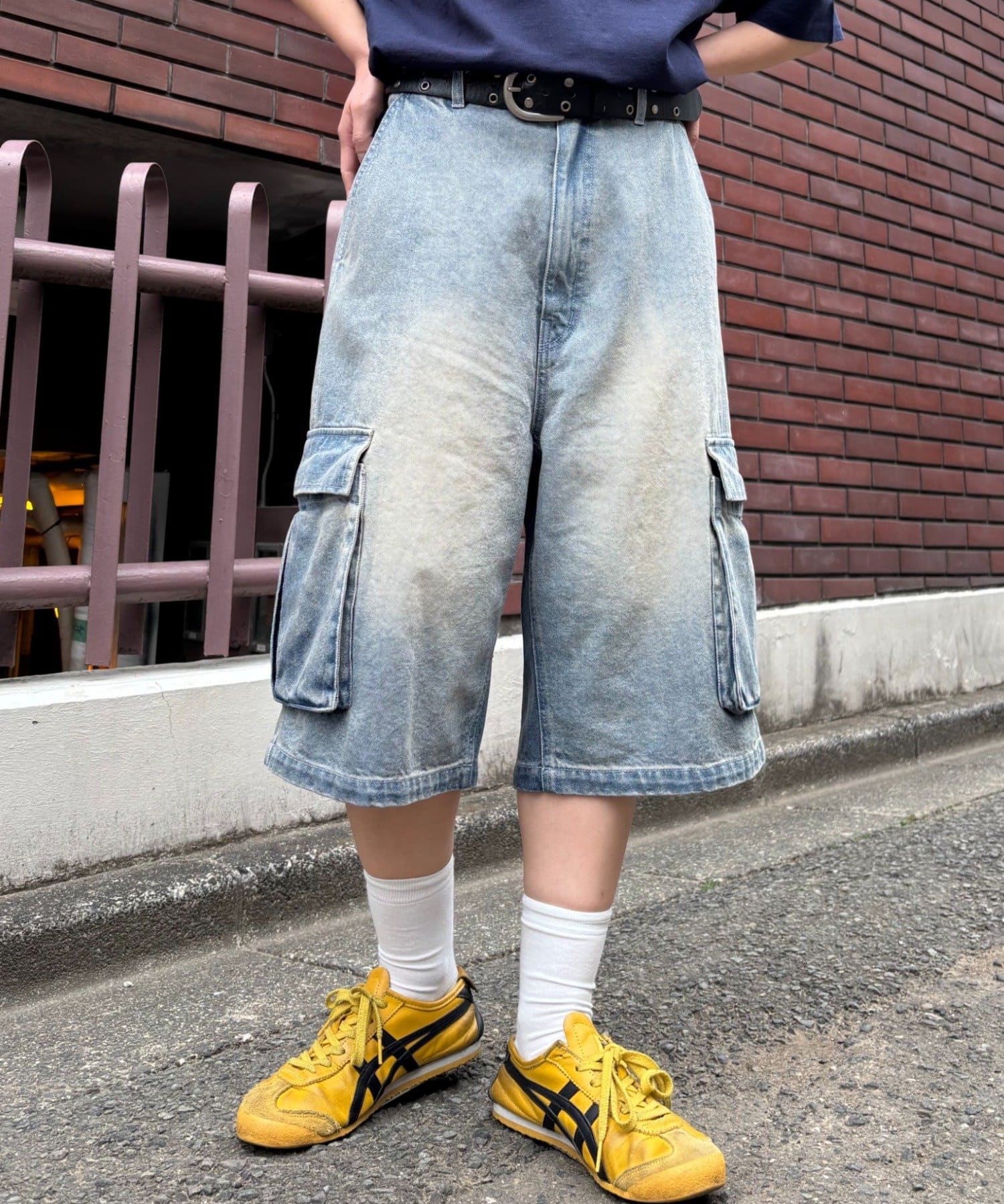 CIAOPANIC TYPY(チャオパニックティピー) 【UNISEX】デニムハーフカーゴパンツ