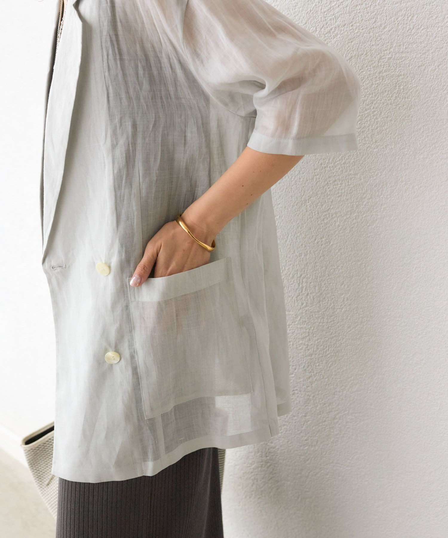 OUTLET(アウトレット) 【RIVE DROITE】ラミーハーフスリーブジャケット