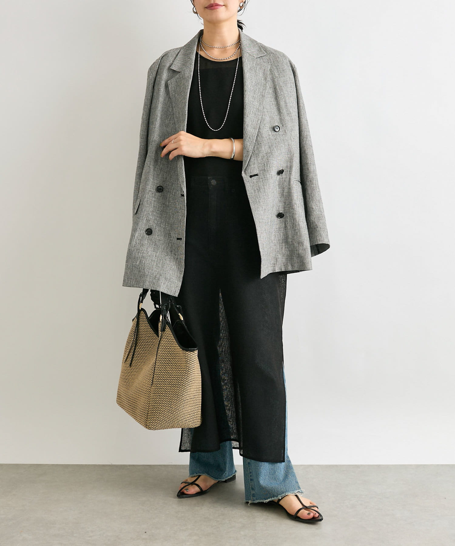 OUTLET(アウトレット) 【RIVE DROITE】カラミメッシュリーンワンピース