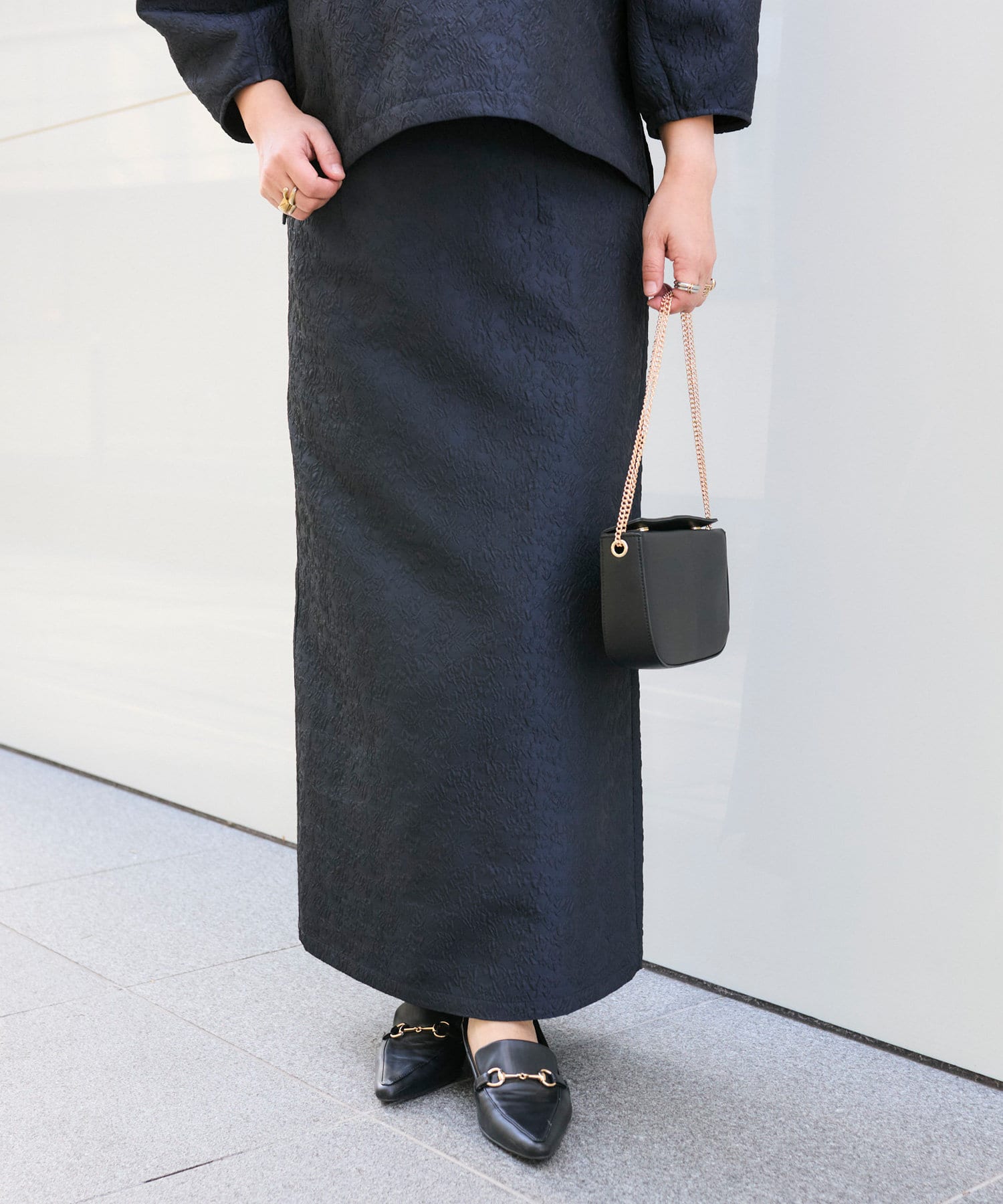 OUTLET(アウトレット) 【RIVE DROITE】ジャガードタイトスカート