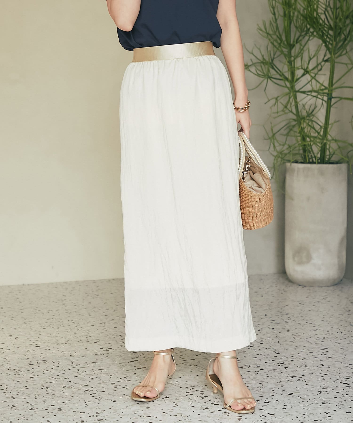 OUTLET(アウトレット) 【La boutique BonBon】フィブリルツイルナロースカート