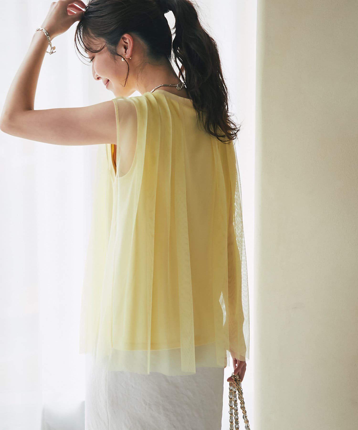 OUTLET(アウトレット) 【La boutique BonBon】チュールレイヤードカットソー