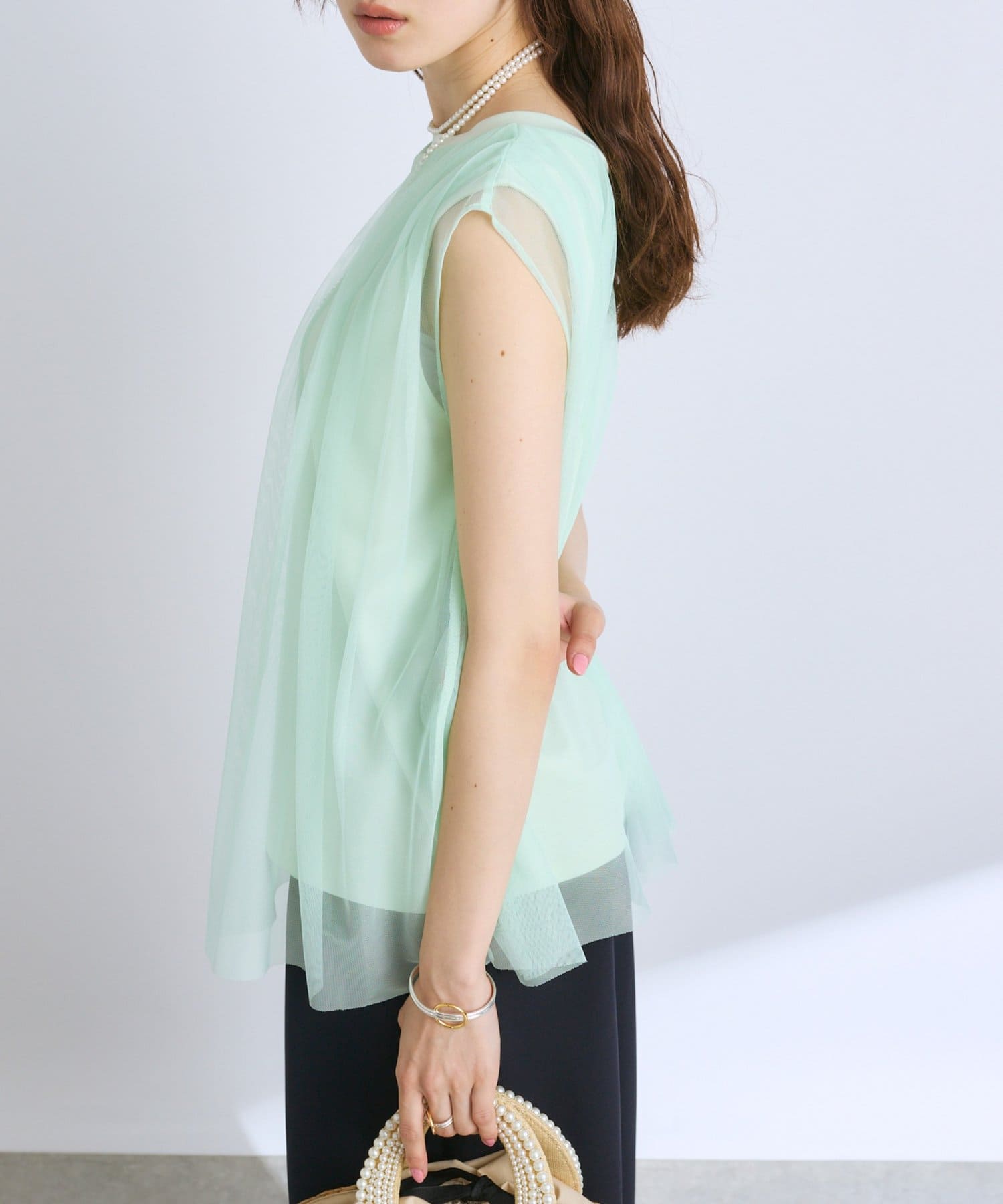 OUTLET(アウトレット) 【La boutique BonBon】チュールレイヤードカットソー