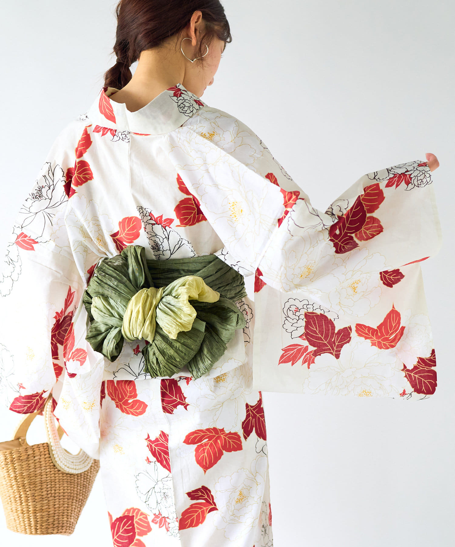 OUTLET(アウトレット) 【La boutique BonBon】はんなり重ね牡丹/浴衣と帯2点セット