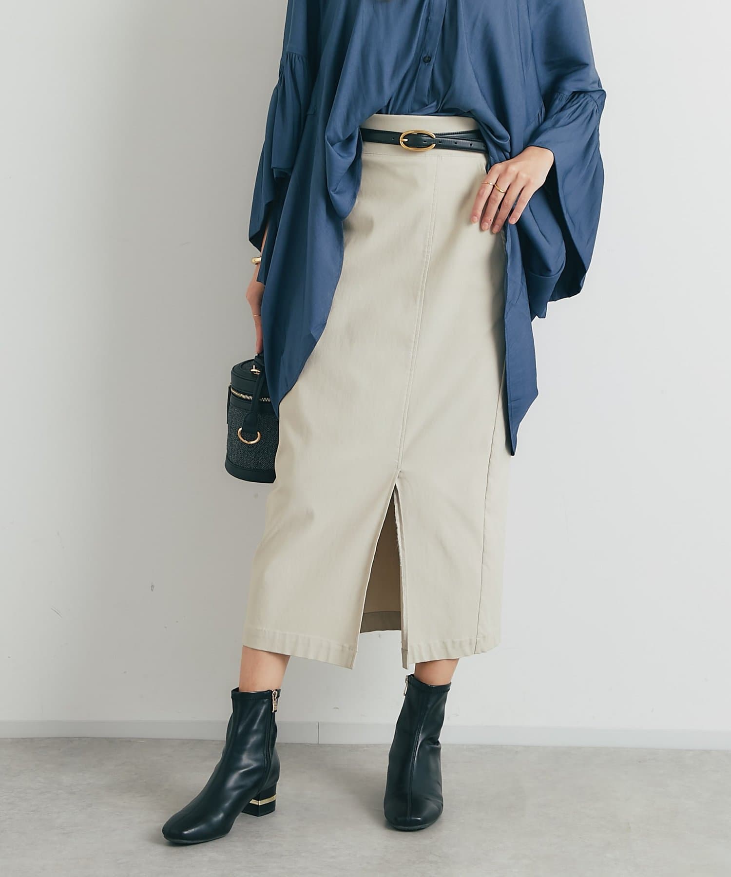 OUTLET(アウトレット) 【un dix cors】ストレッチナロースカート