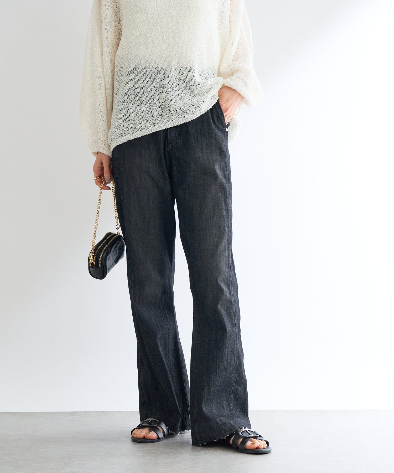 OUTLET(アウトレット) 【un dix cors】ストレートフレアデニム