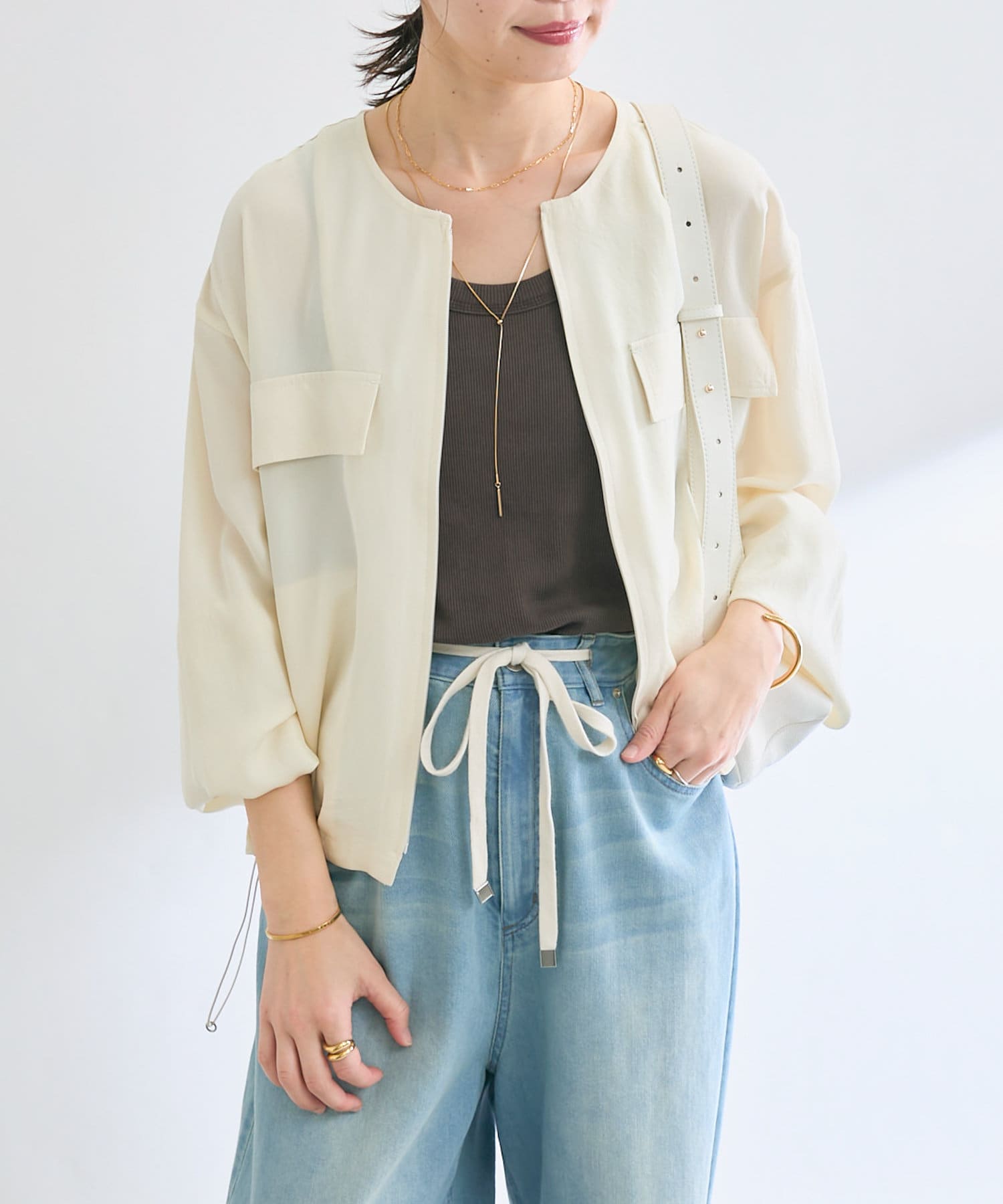 OUTLET(アウトレット) 【RIVE DROITE】アセテートツイルブルゾン