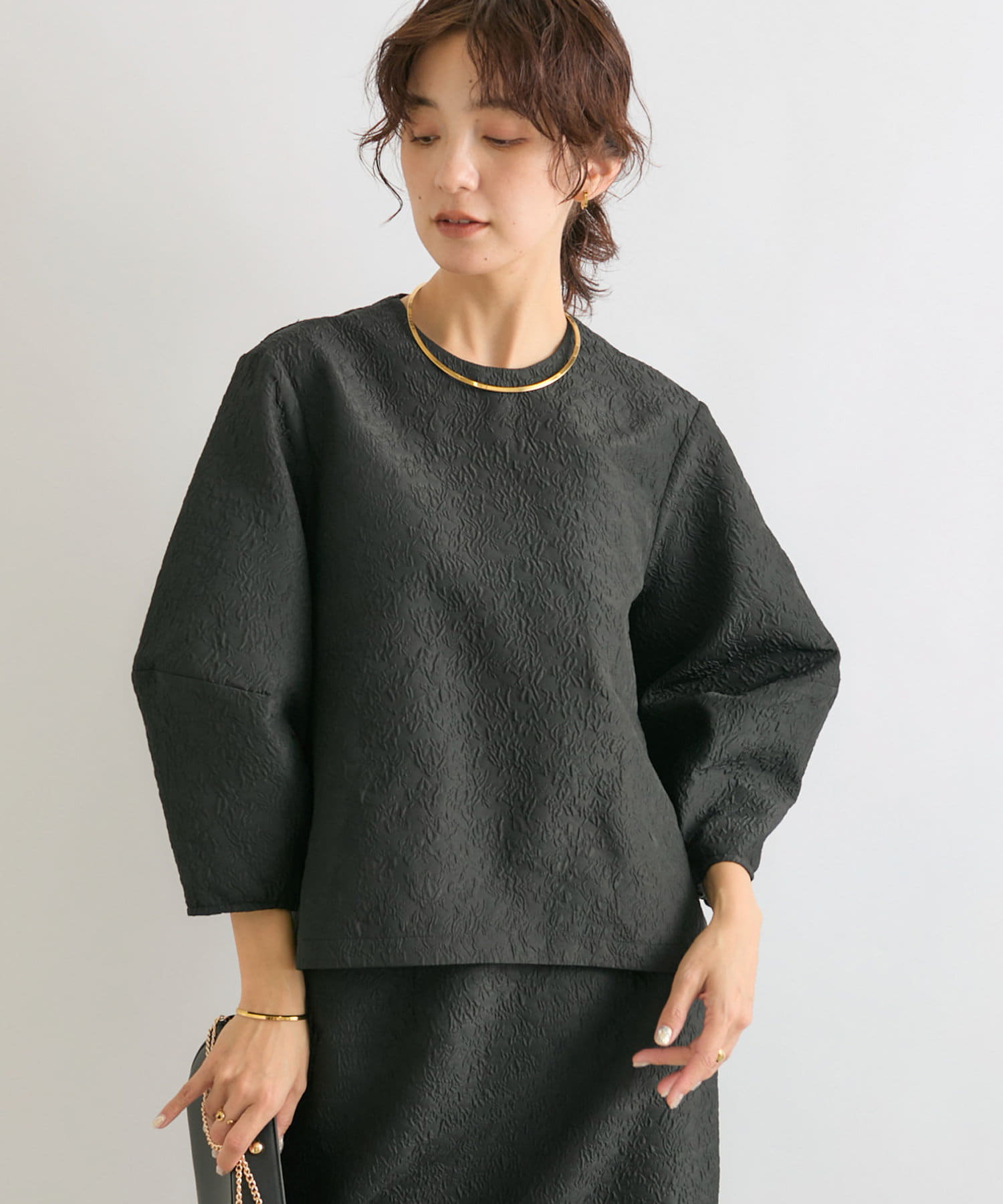 OUTLET(アウトレット) 【RIVE DROITE】ジャガードブラウス