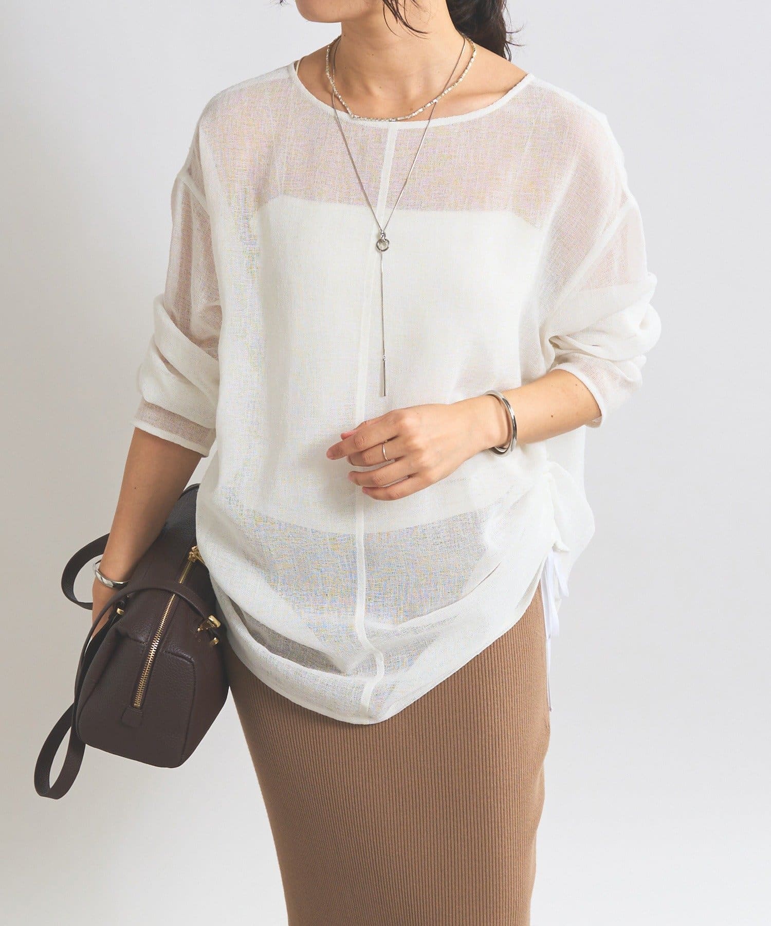 OUTLET(アウトレット) 【RIVE DROITE】リネンタッチドロストブラウス