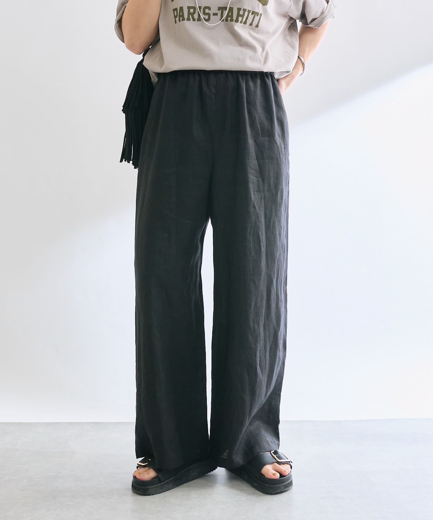 OUTLET(アウトレット) 【RIVE DROITE】リネンイージーワイドパンツ