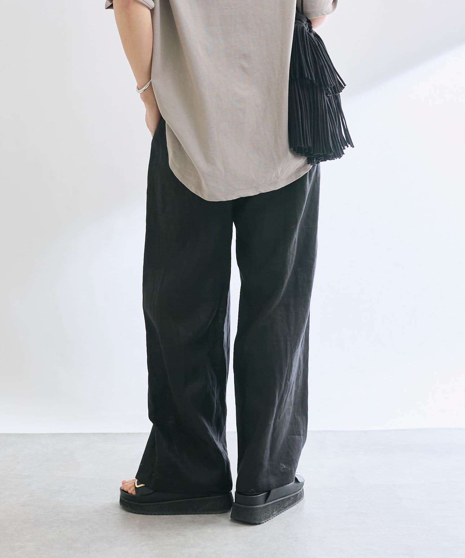 OUTLET(アウトレット) 【RIVE DROITE】リネンイージーワイドパンツ