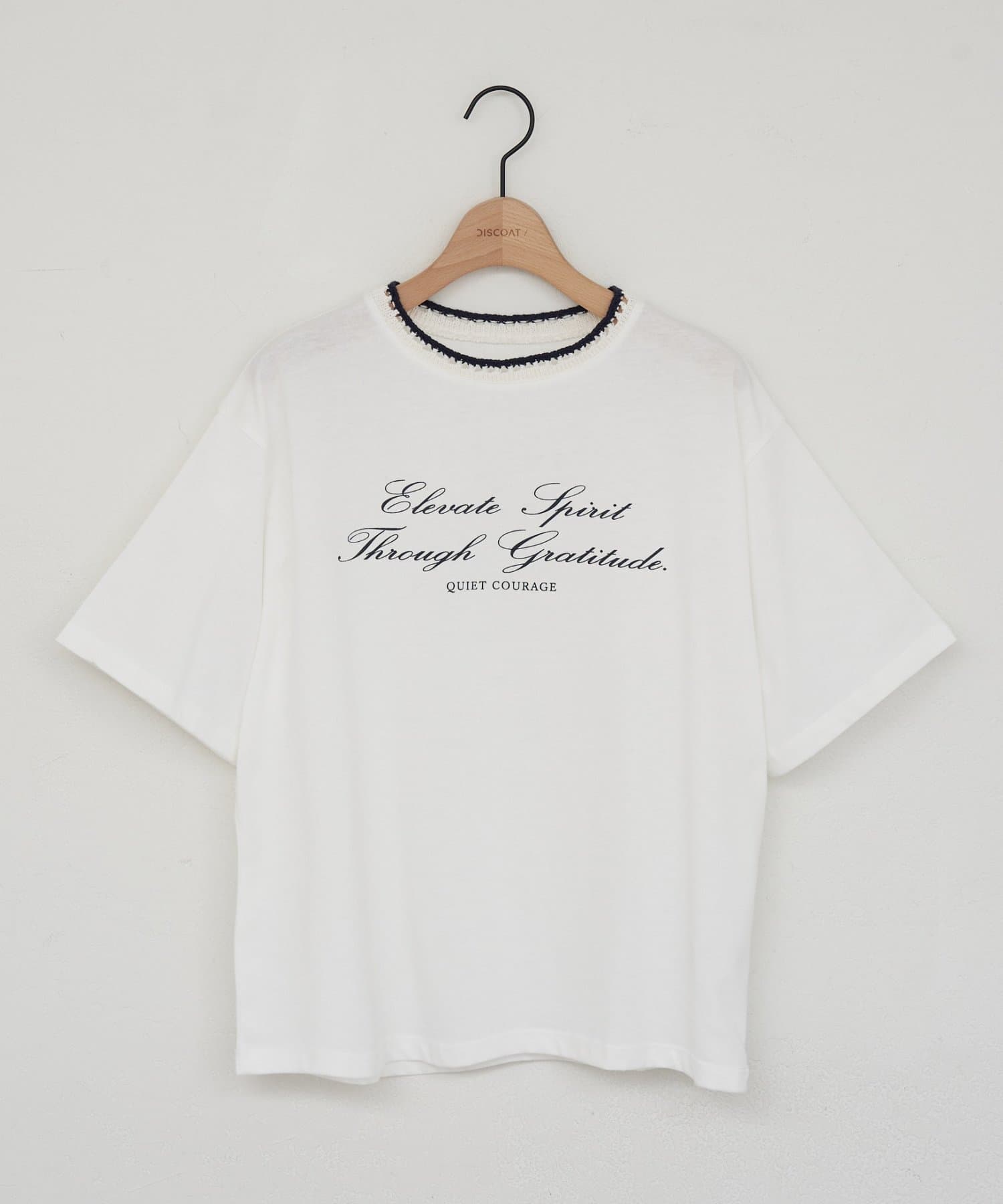 DISCOAT(ディスコート) 【WEB限定】衿編みロゴT