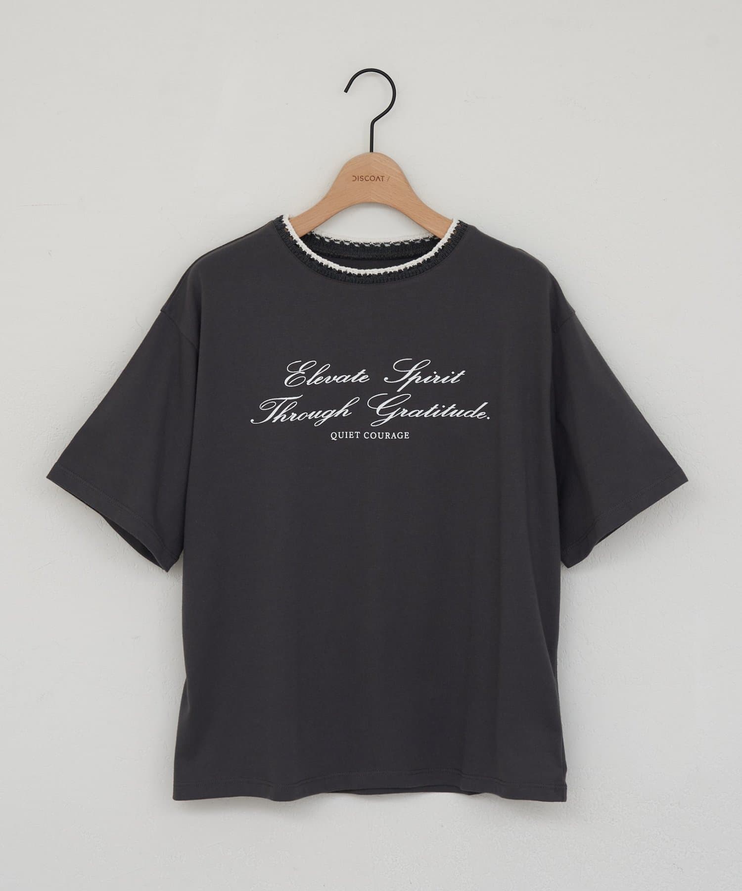 DISCOAT(ディスコート) 【WEB限定】衿編みロゴT