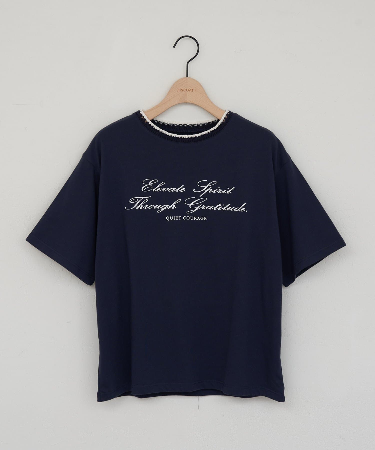 DISCOAT(ディスコート) 【WEB限定】衿編みロゴT