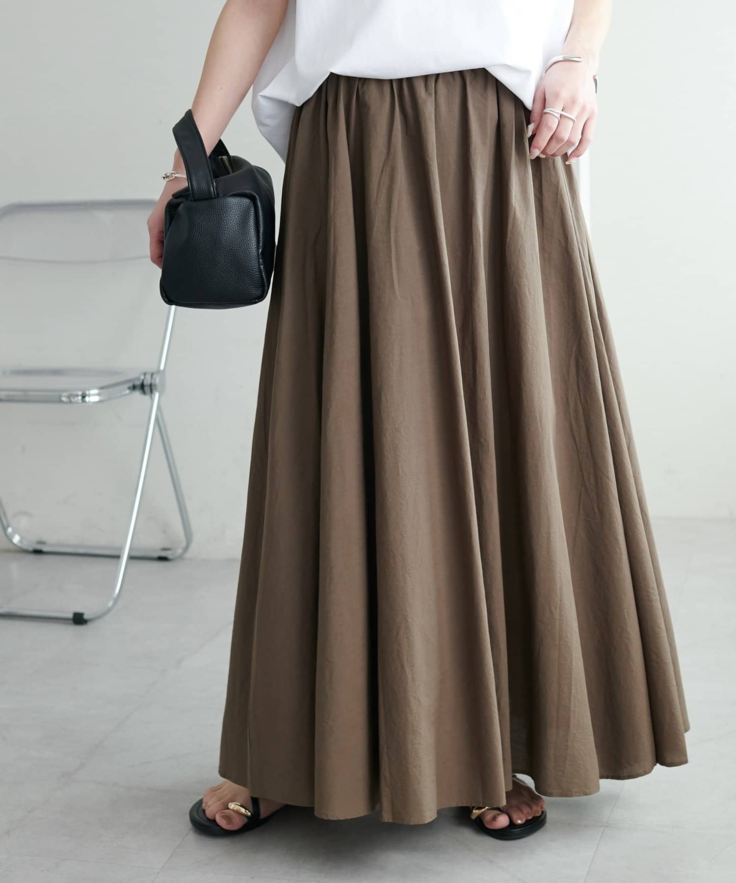 DISCOAT(ディスコート) ギャザーフレアスカート