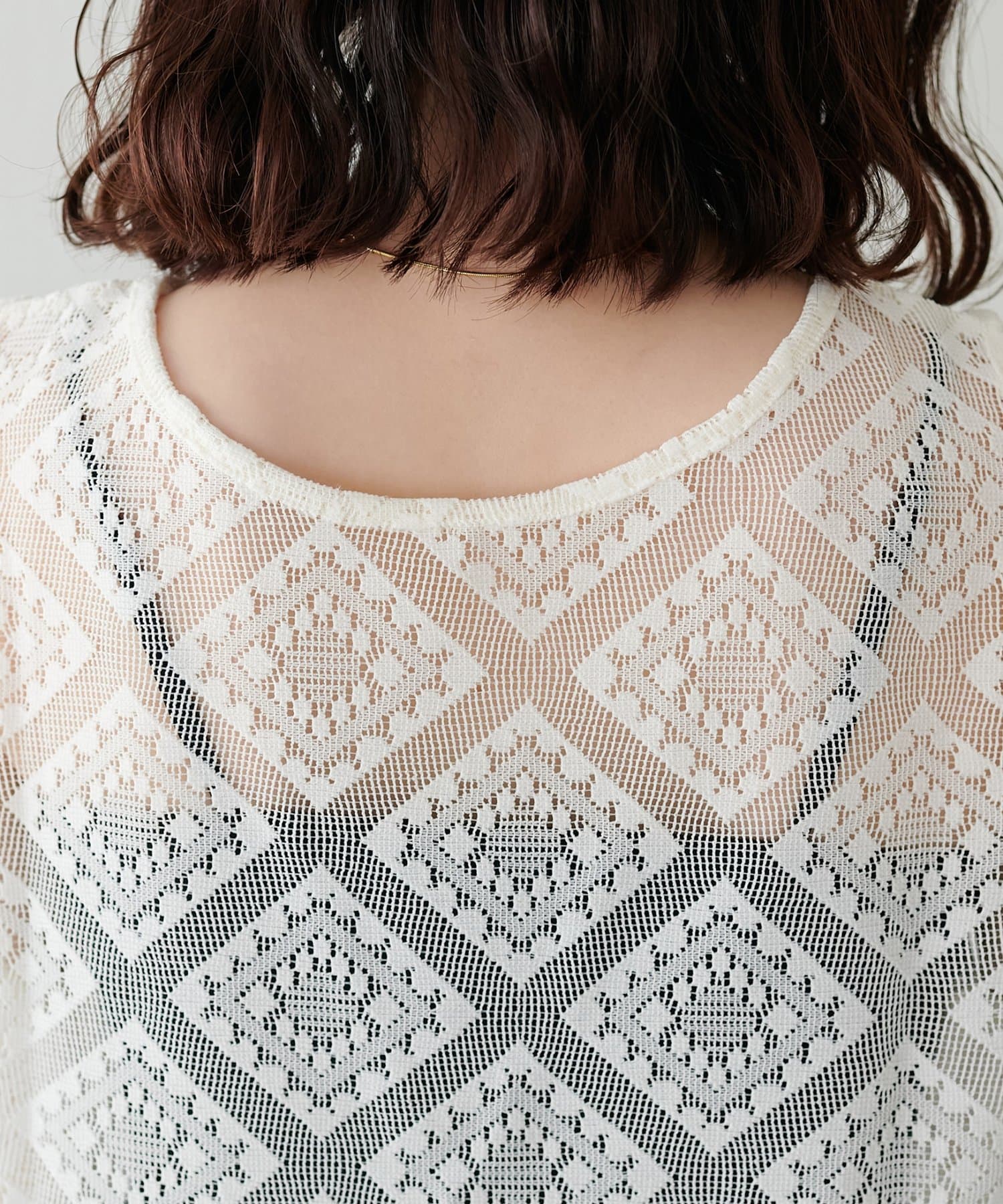 DISCOAT(ディスコート) 【WEB限定】ダイヤ柄レースベスト