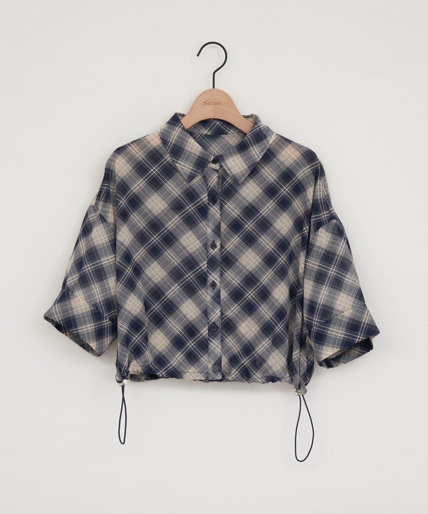 DISCOAT(ディスコート) 【WEB限定】裾ドロストワイドスリーブシャツ