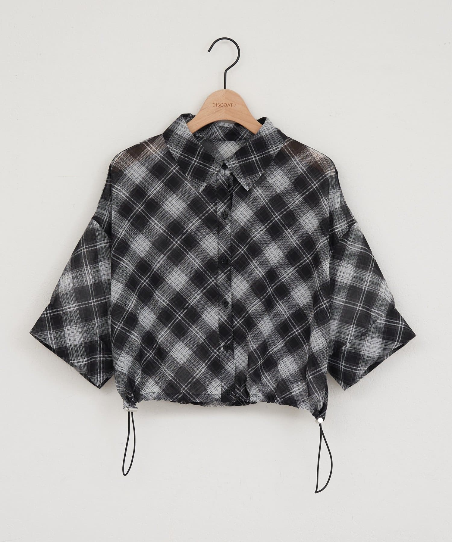 DISCOAT(ディスコート) 【WEB限定】裾ドロストワイドスリーブシャツ