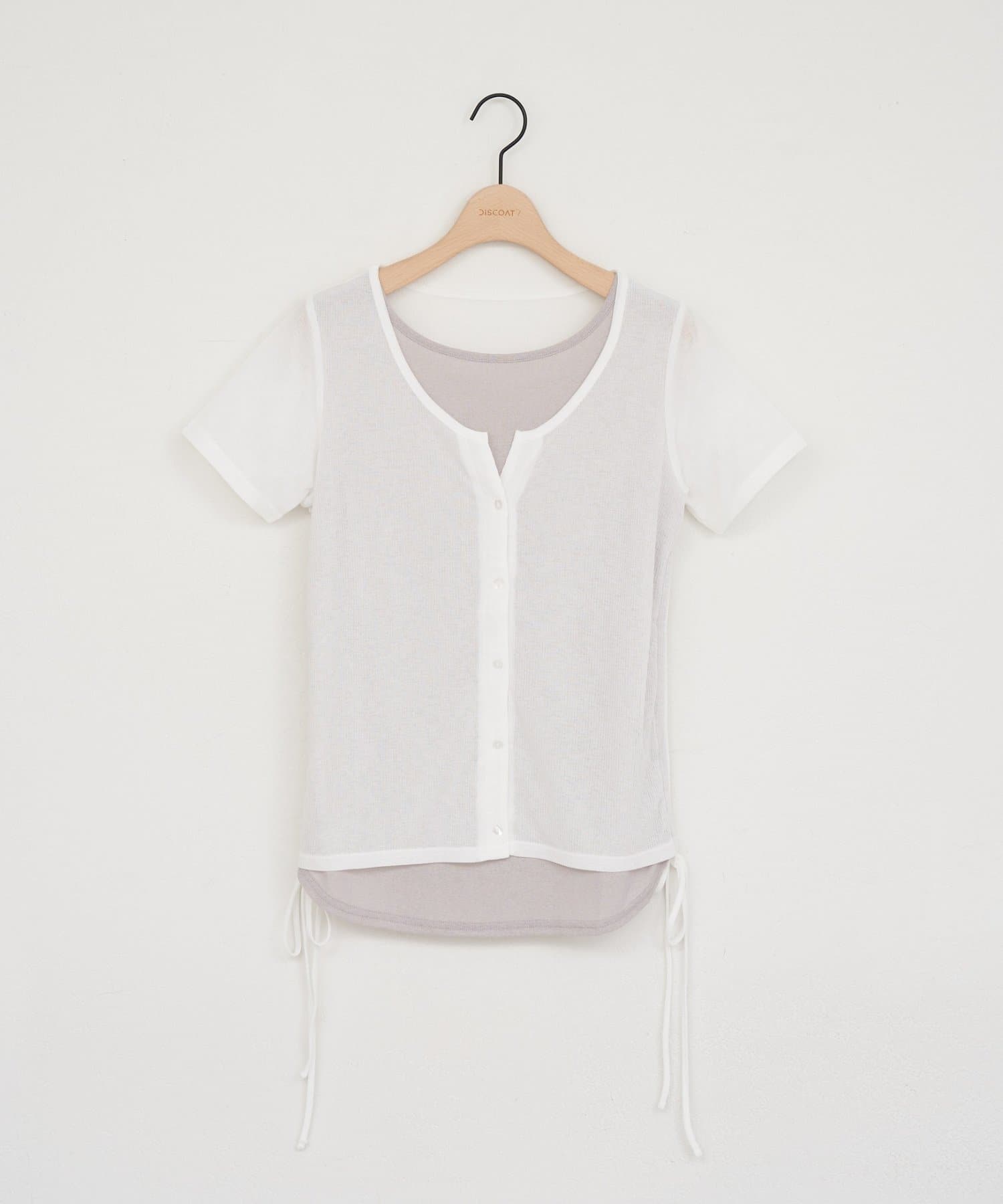 DISCOAT(ディスコート) 【WEB限定】レイヤード風半袖プルオーバー