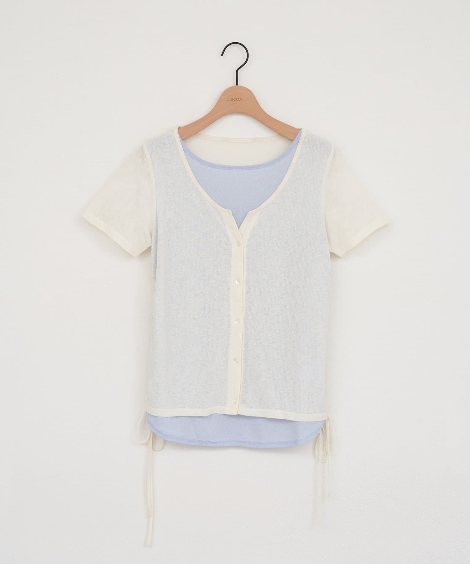 DISCOAT(ディスコート) 【WEB限定】レイヤード風半袖プルオーバー