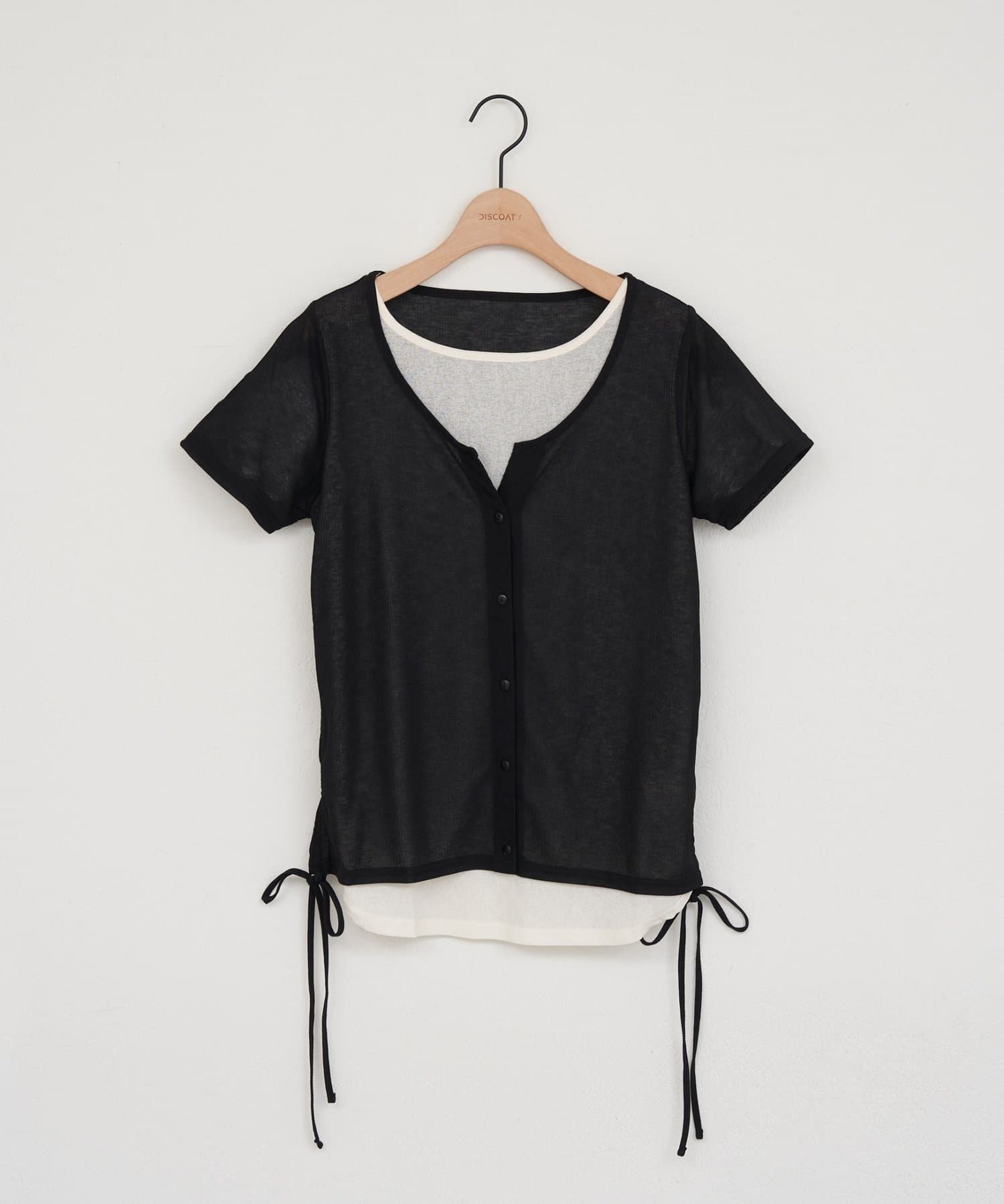 DISCOAT(ディスコート) 【WEB限定】レイヤード風半袖プルオーバー