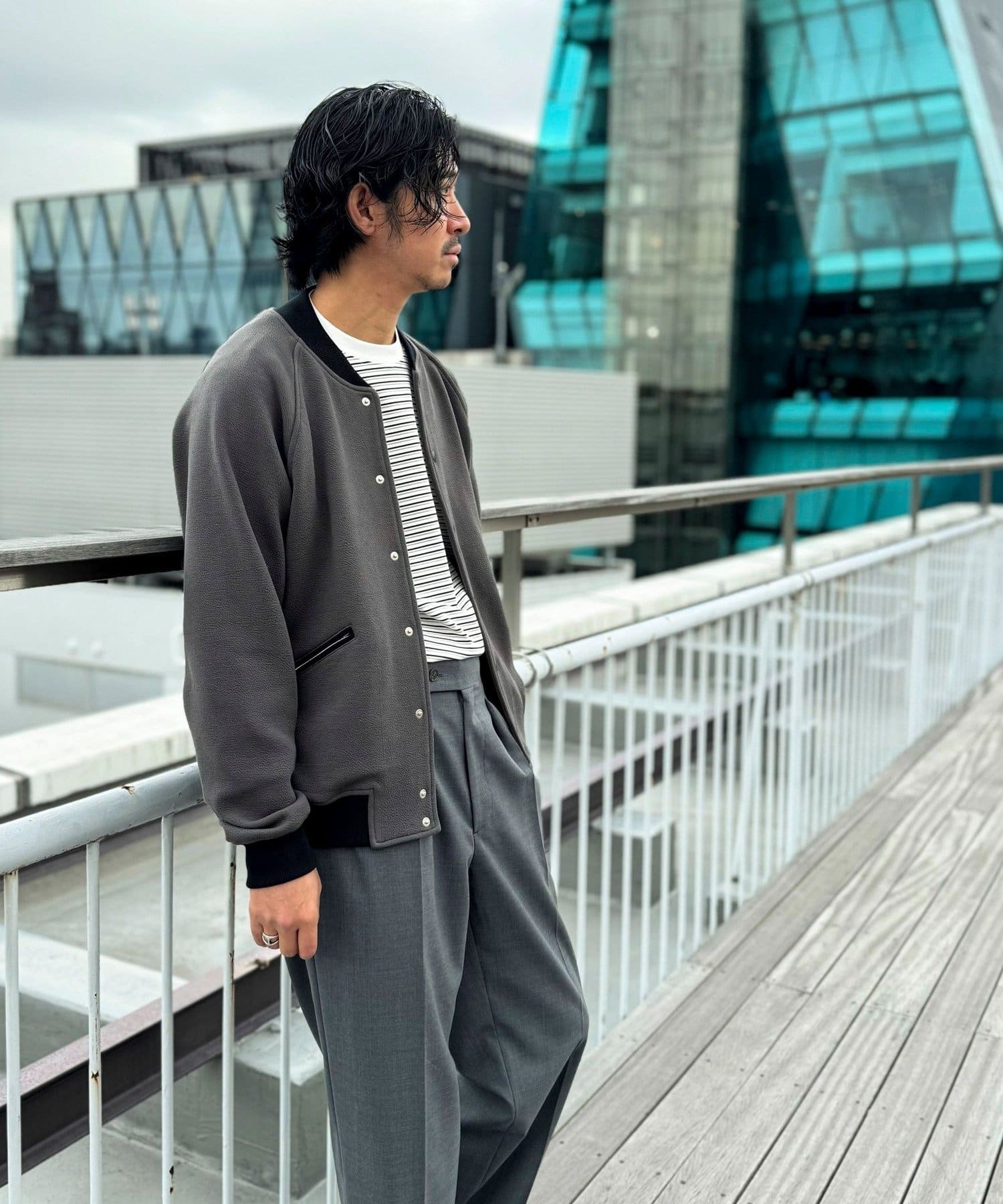 NOLLEY'S(ノーリーズ) ウォッシャブル オーバーサイズ カットスタジャン